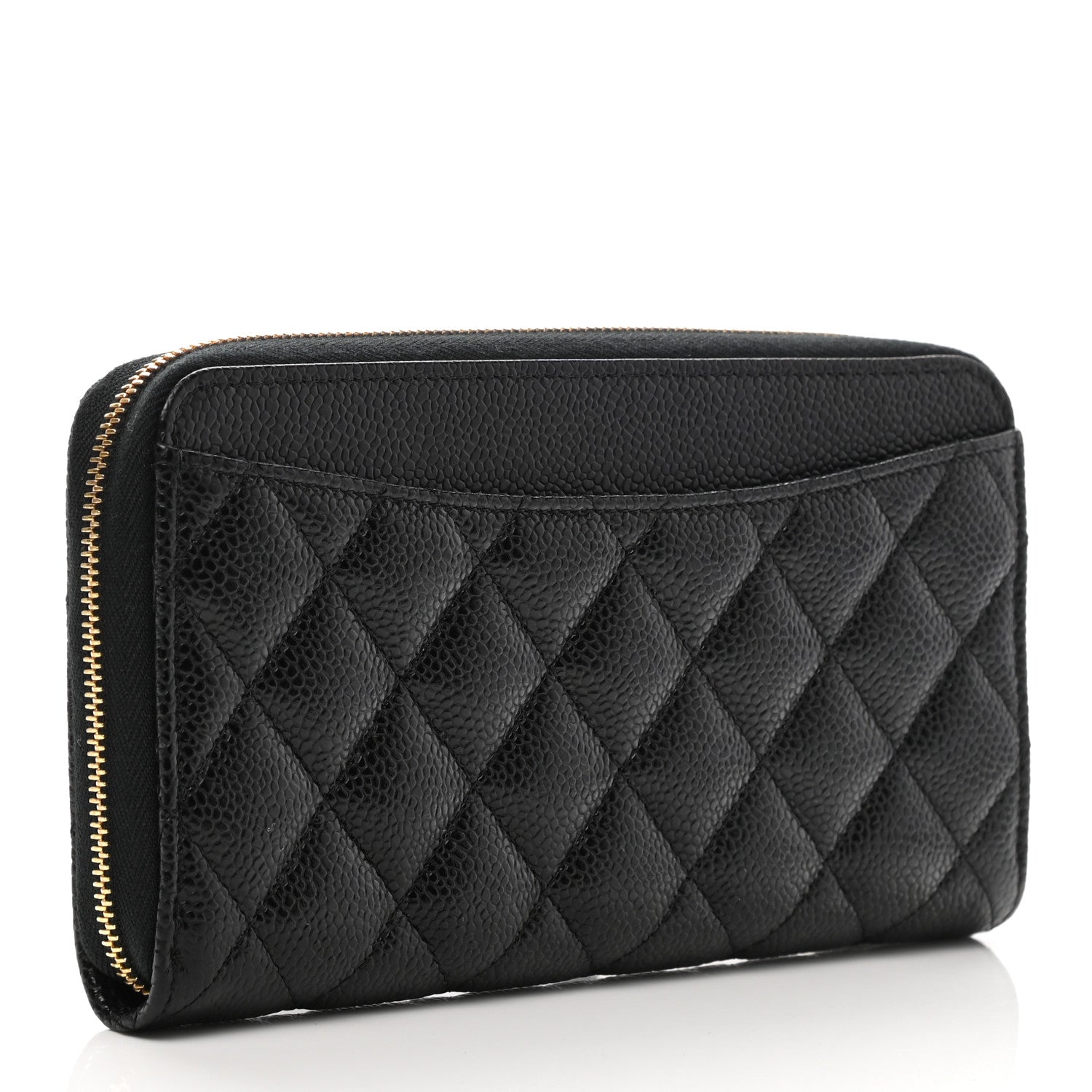 Chanel Caviar Quilted Large Gusset Zip Around Wallet Black 3 of 9