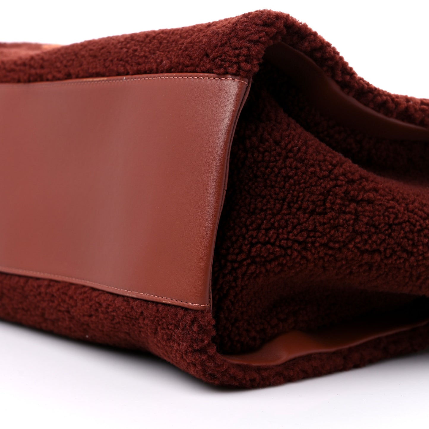 Shearling Large Deauville Tote Burgundy