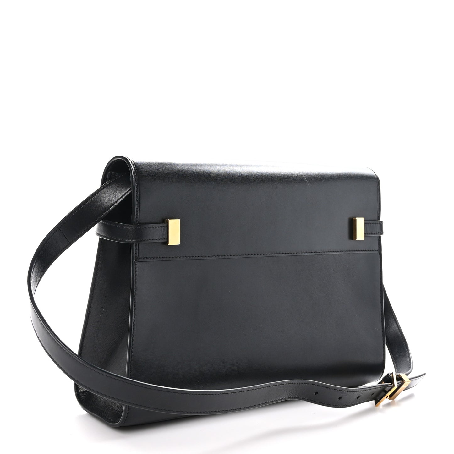 Smooth Calfskin Manhattan Shoulder Bag Black
