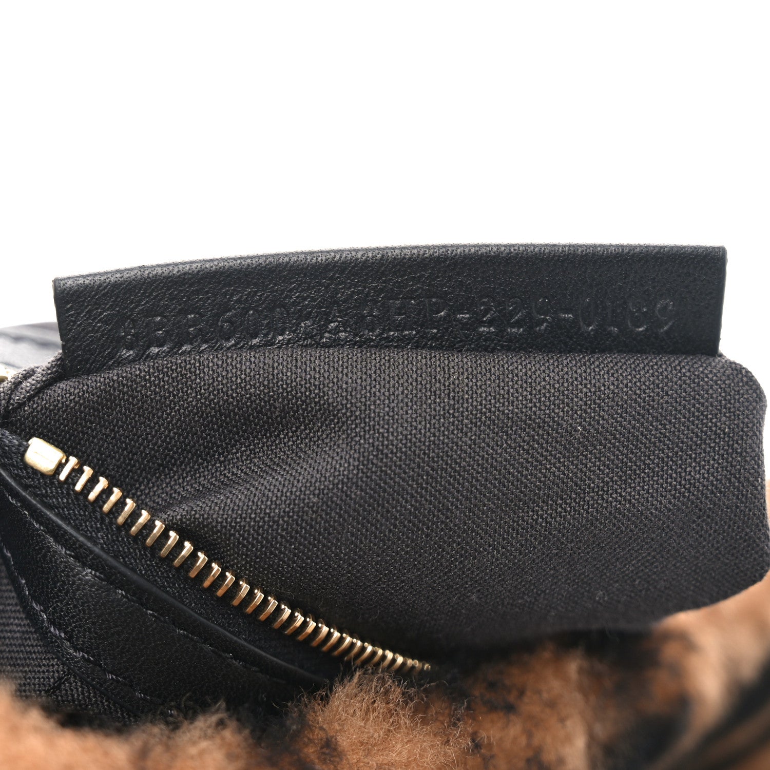 Fendi Shearling Vitello Dolce Macro FF 1974 Baguette Tobacco Black 7 of 11