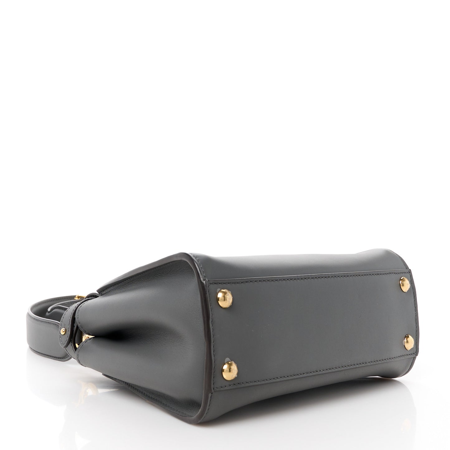 Vitello Seta Chenille FF Mini Peekaboo Iconic Satchel Anthracite Asfalto