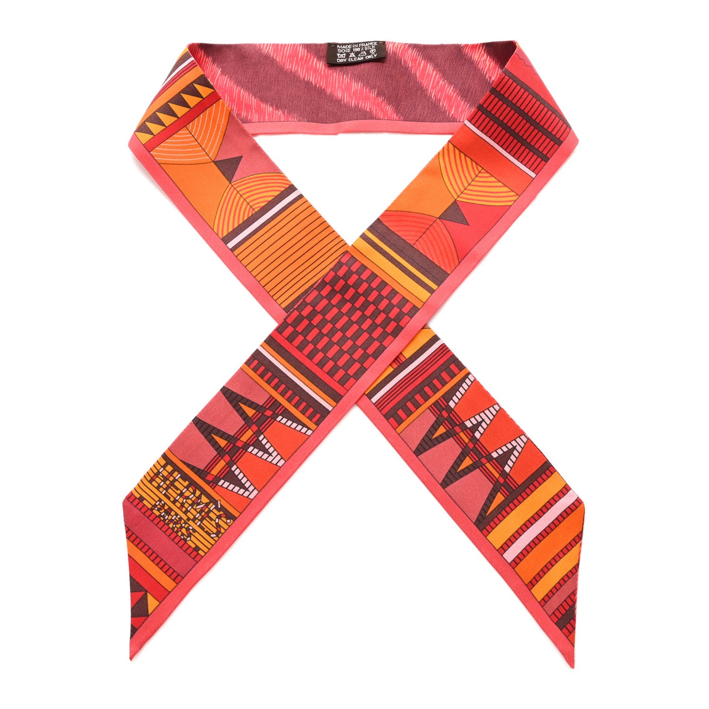 Silk Pelages et Camouflage Twilly Corail Orange Rouge