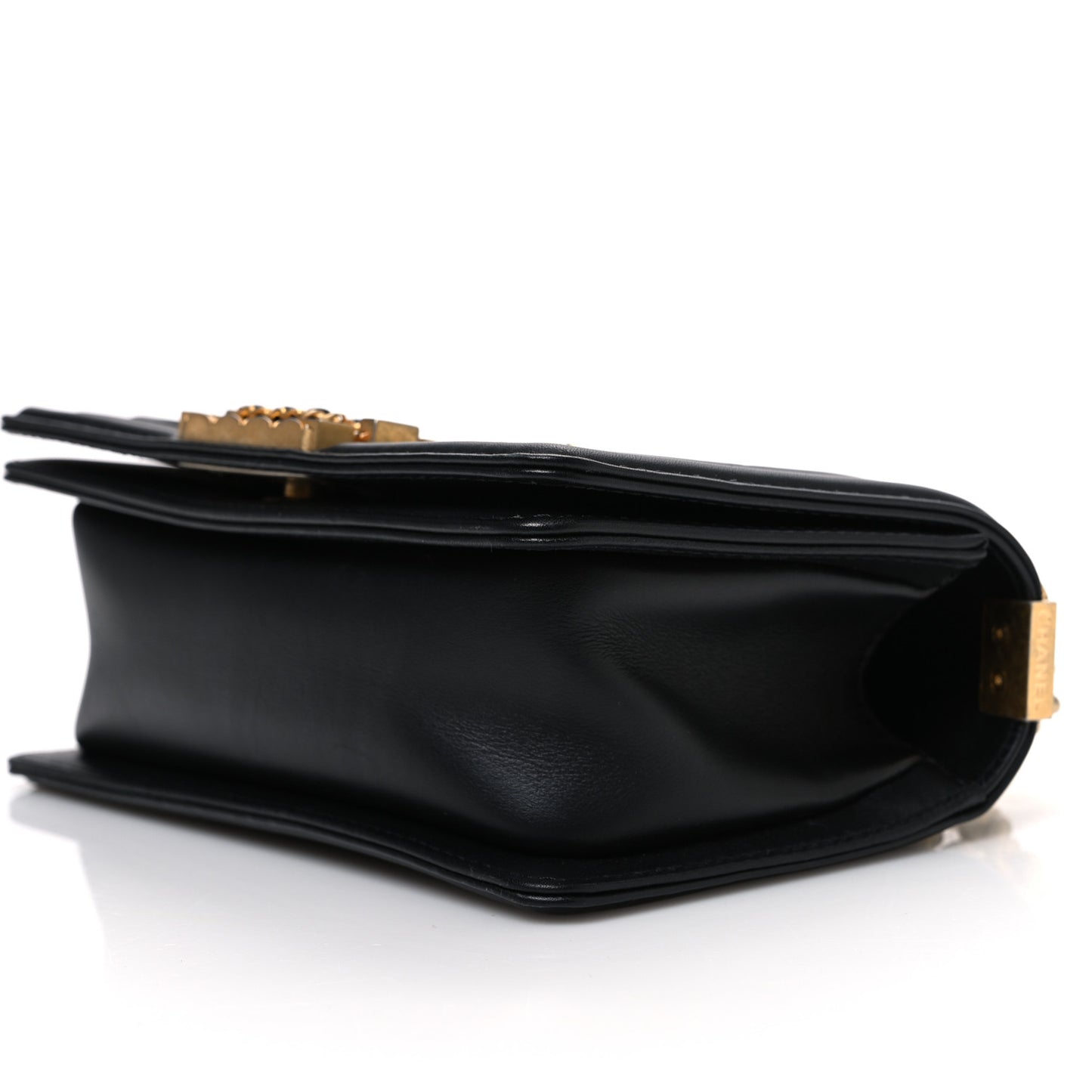 Lambskin Quilted Small Chain Around Boy Flap Black