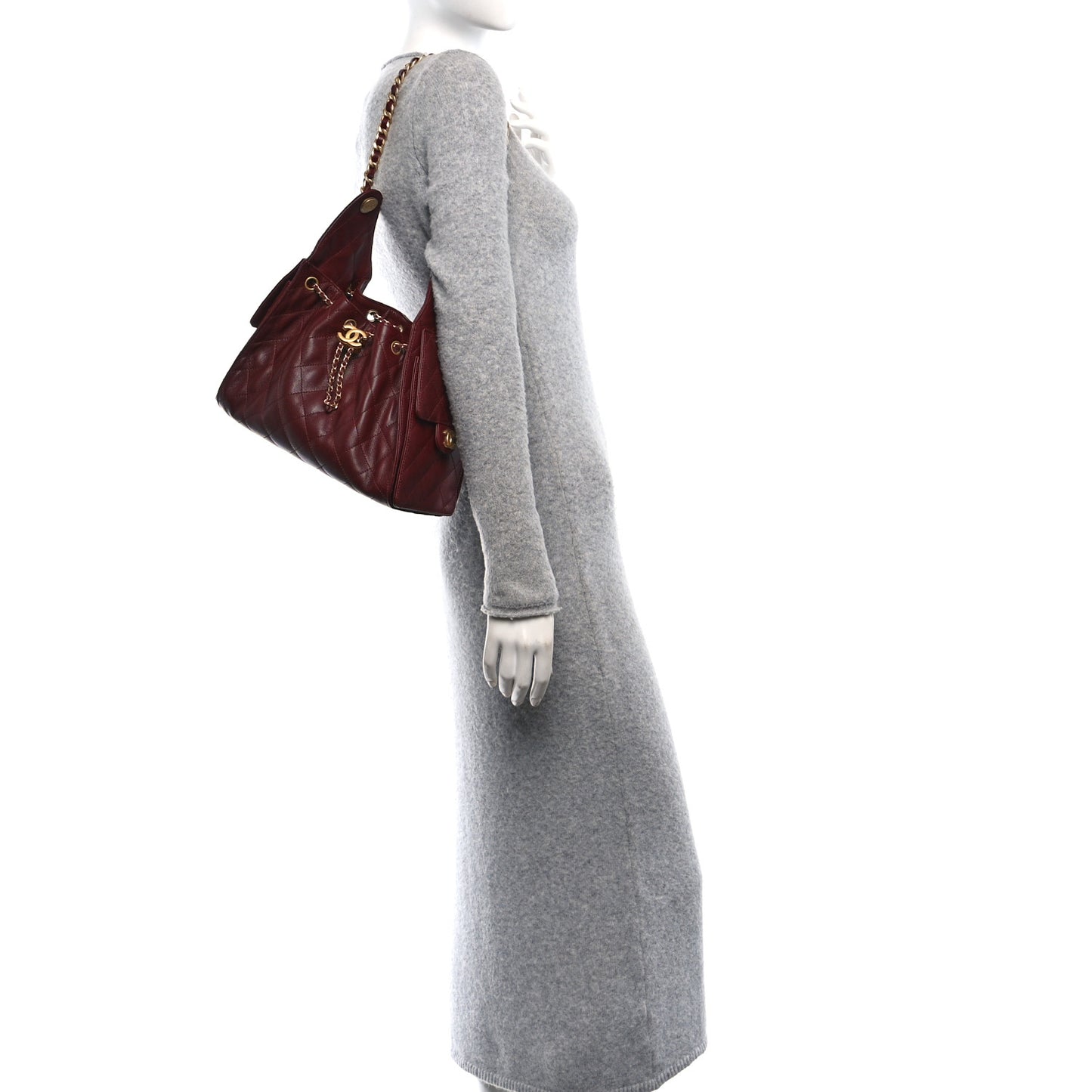 Caviar Quilted Small Chanel 25 Handbag Burgundy
