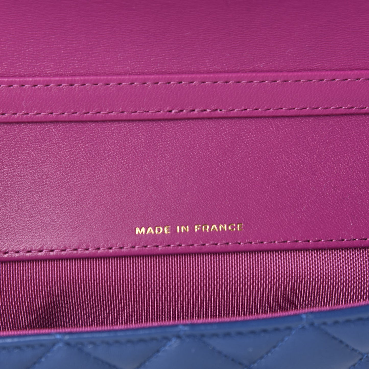 Lambskin Quilted Glasses Case With Chain Blue Purple