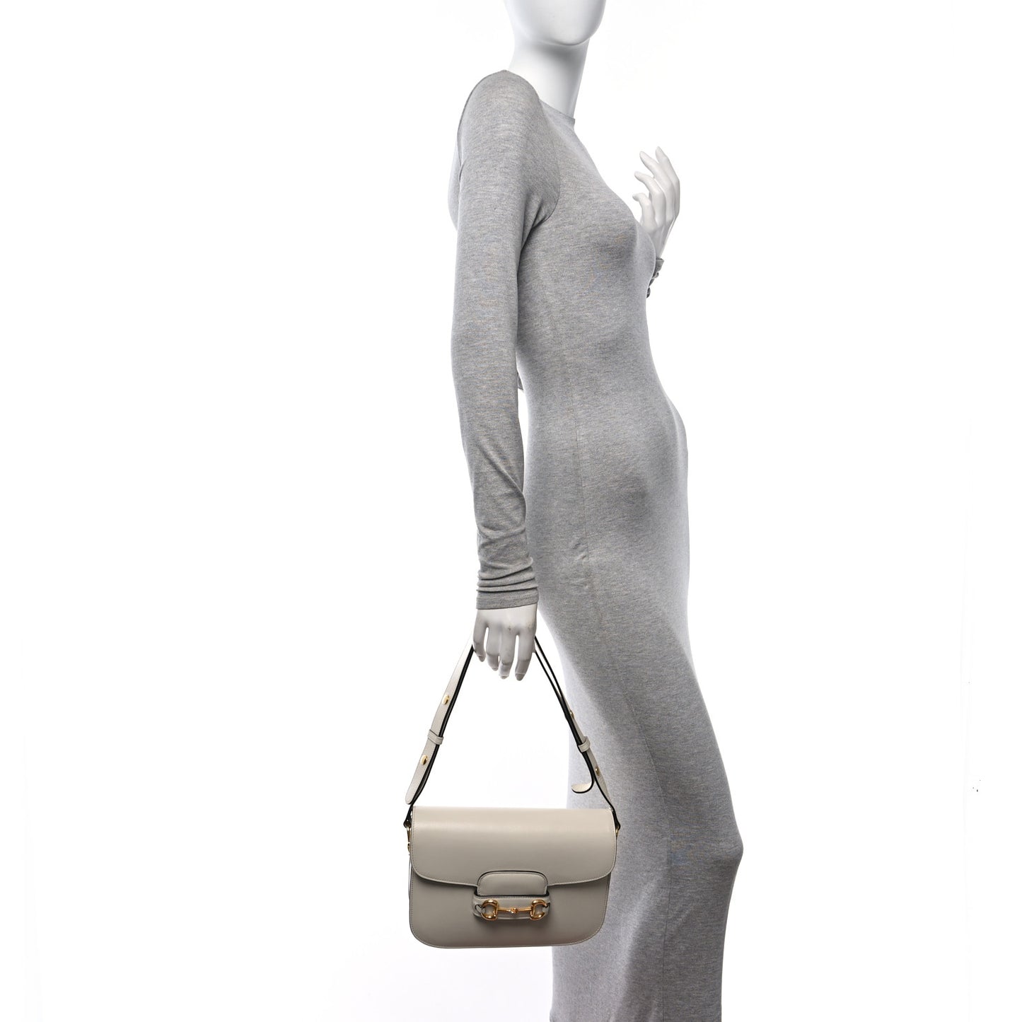 Azalea Calfskin Horsebit 1955 Shoulder Bag Mystic White