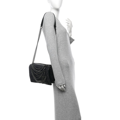 Calfskin Enchained New Medium Boy Flap Black