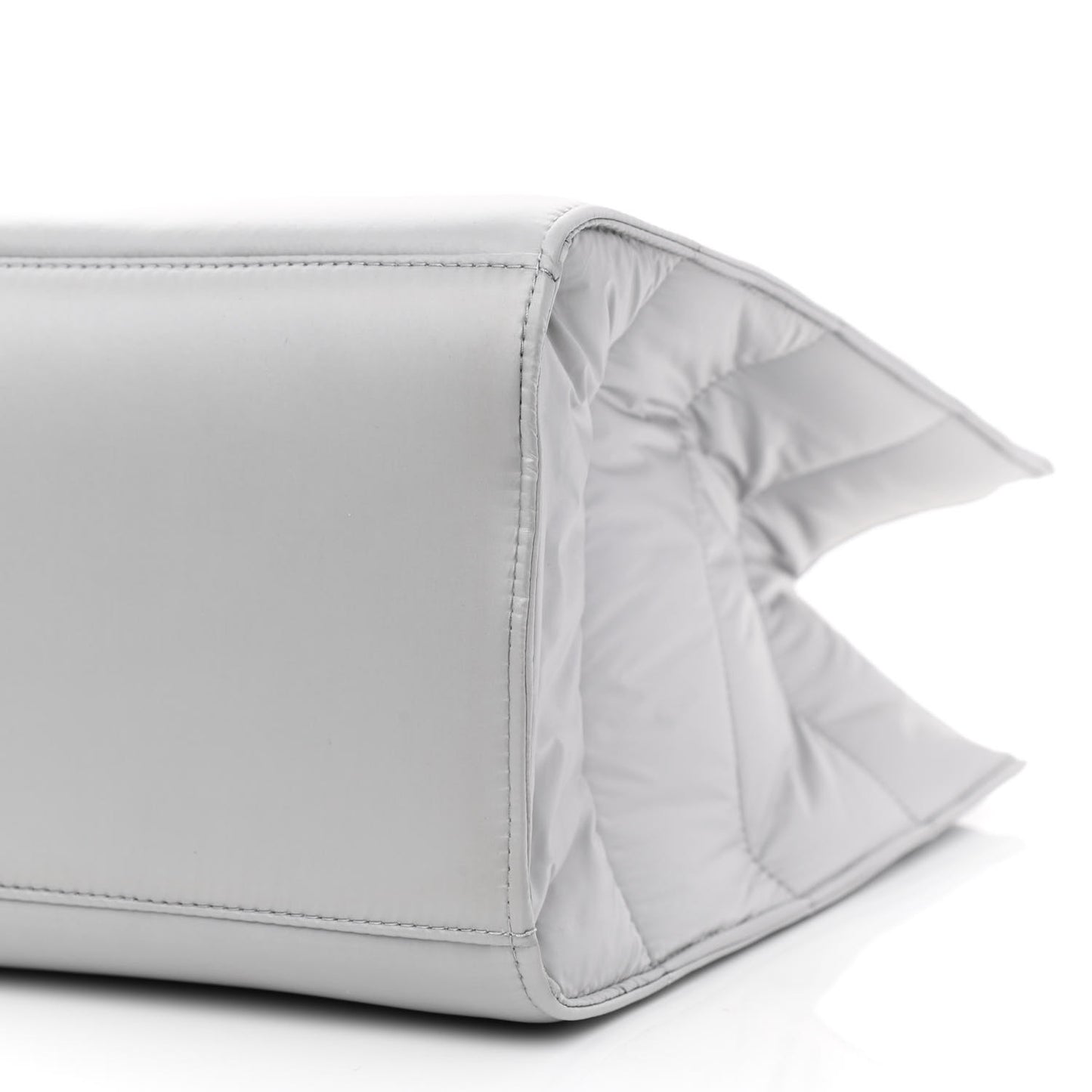 Nylon Large Puff Shopping Bag Grey