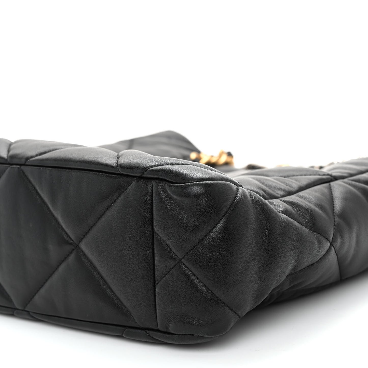 Lambskin Quilted Chanel 19 Shopping Bag Black