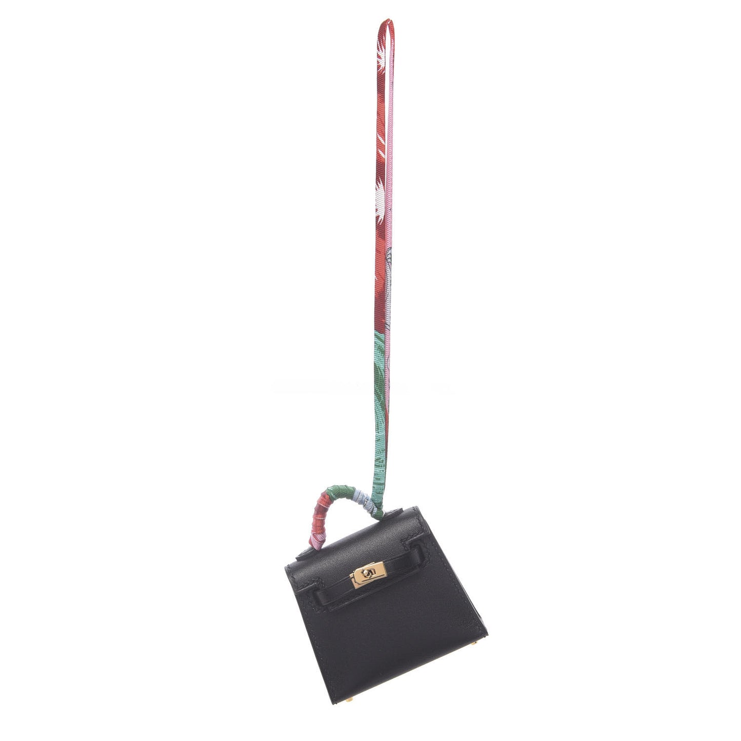 Tadelakt Mini Kelly Twilly Bag Charm Black