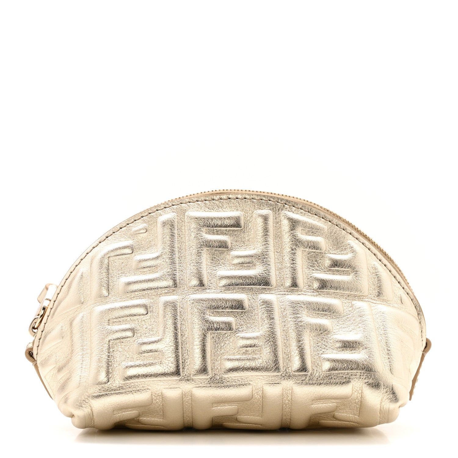 Fendi Metallic Nappa Matisse FF Embossed Small Beauty Pouch