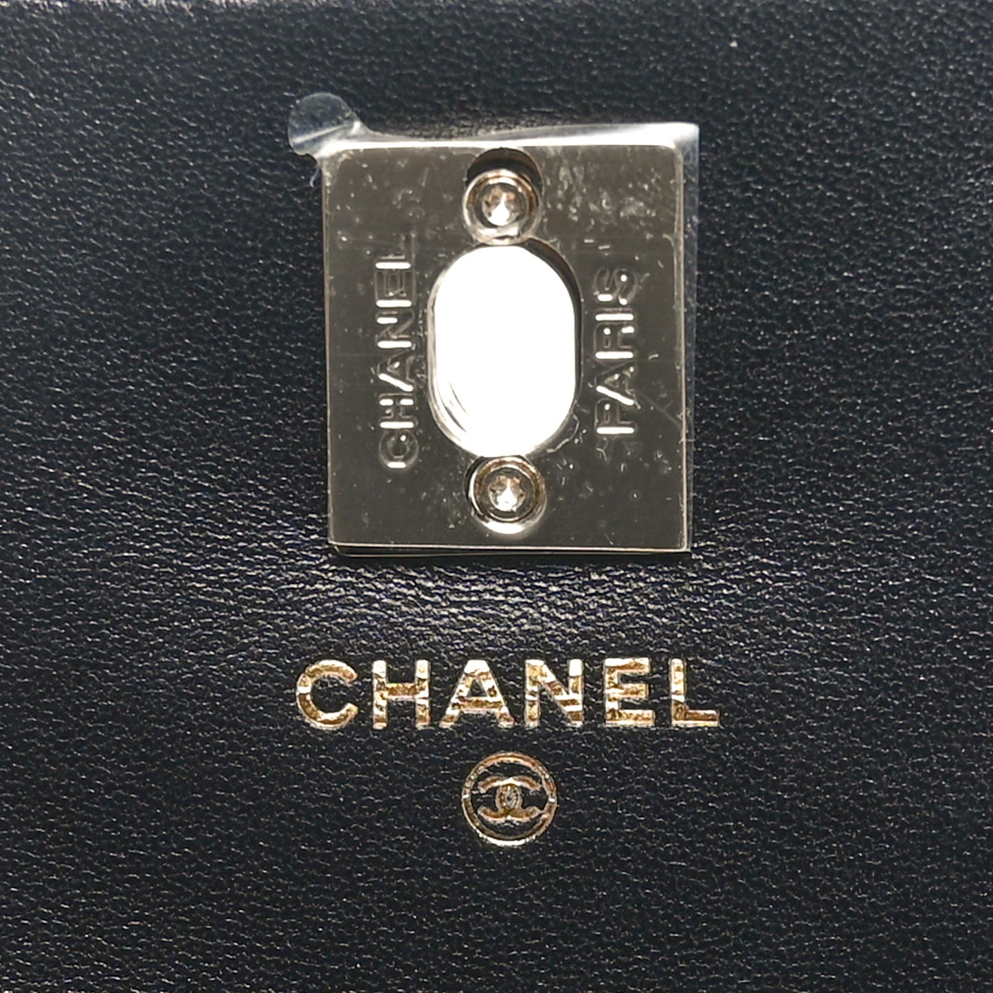 Lambskin Quilted Crystal Top Handle Clutch With Chain Black