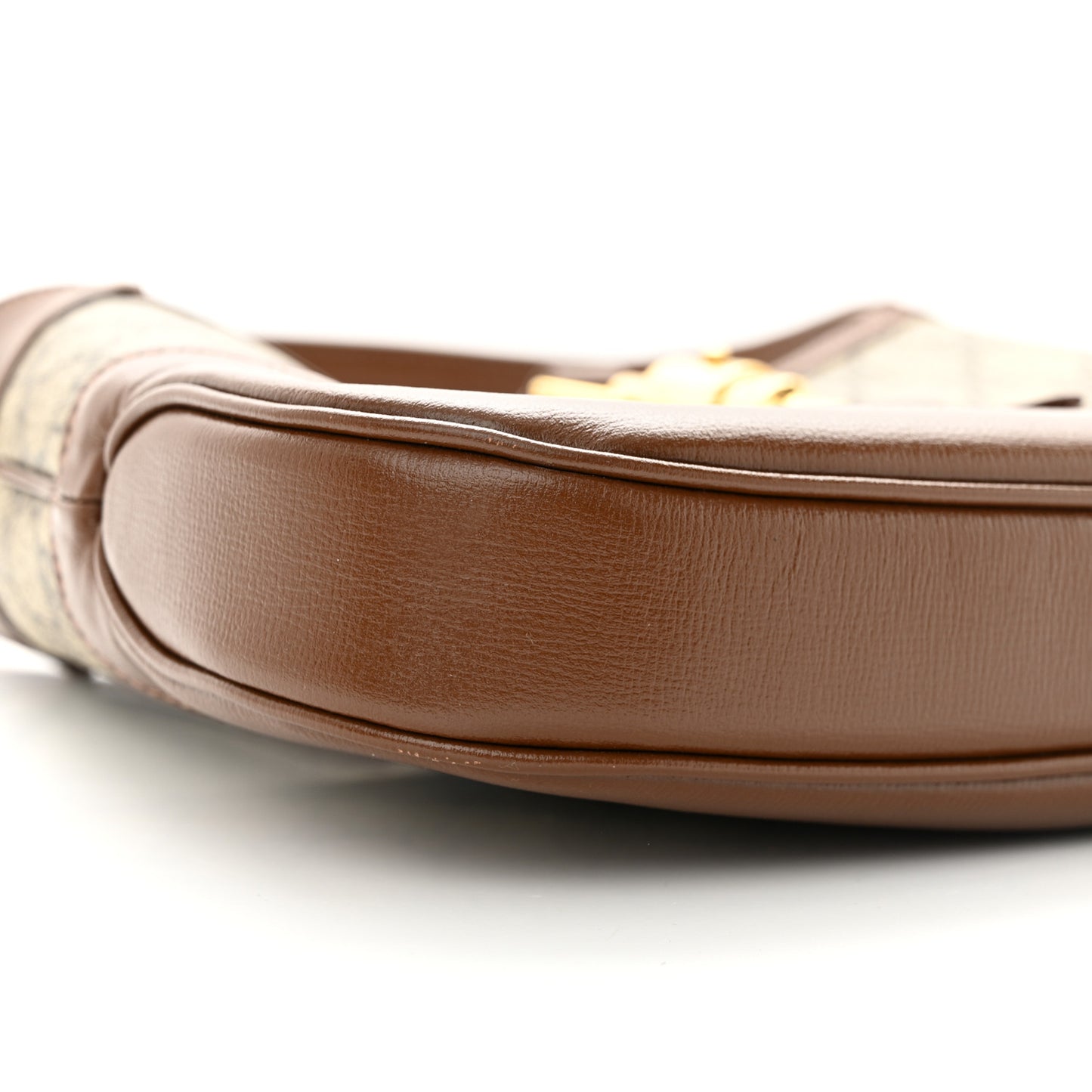 GG Supreme Monogram Azalea Calfskin Web Small Jackie 1961 Hobo Beige Ebony Brown Sugar