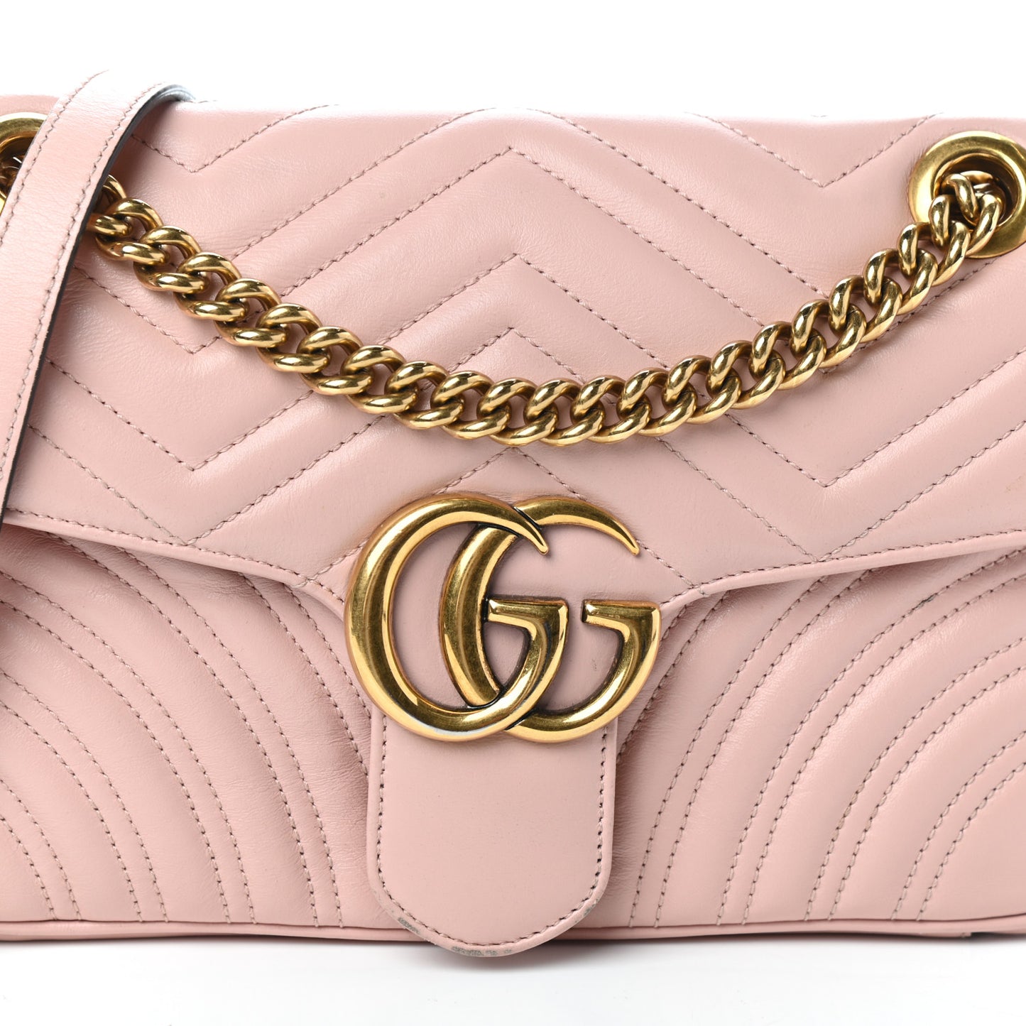 Calfskin Matelasse Small GG Marmont Shoulder Bag Perfect Pink