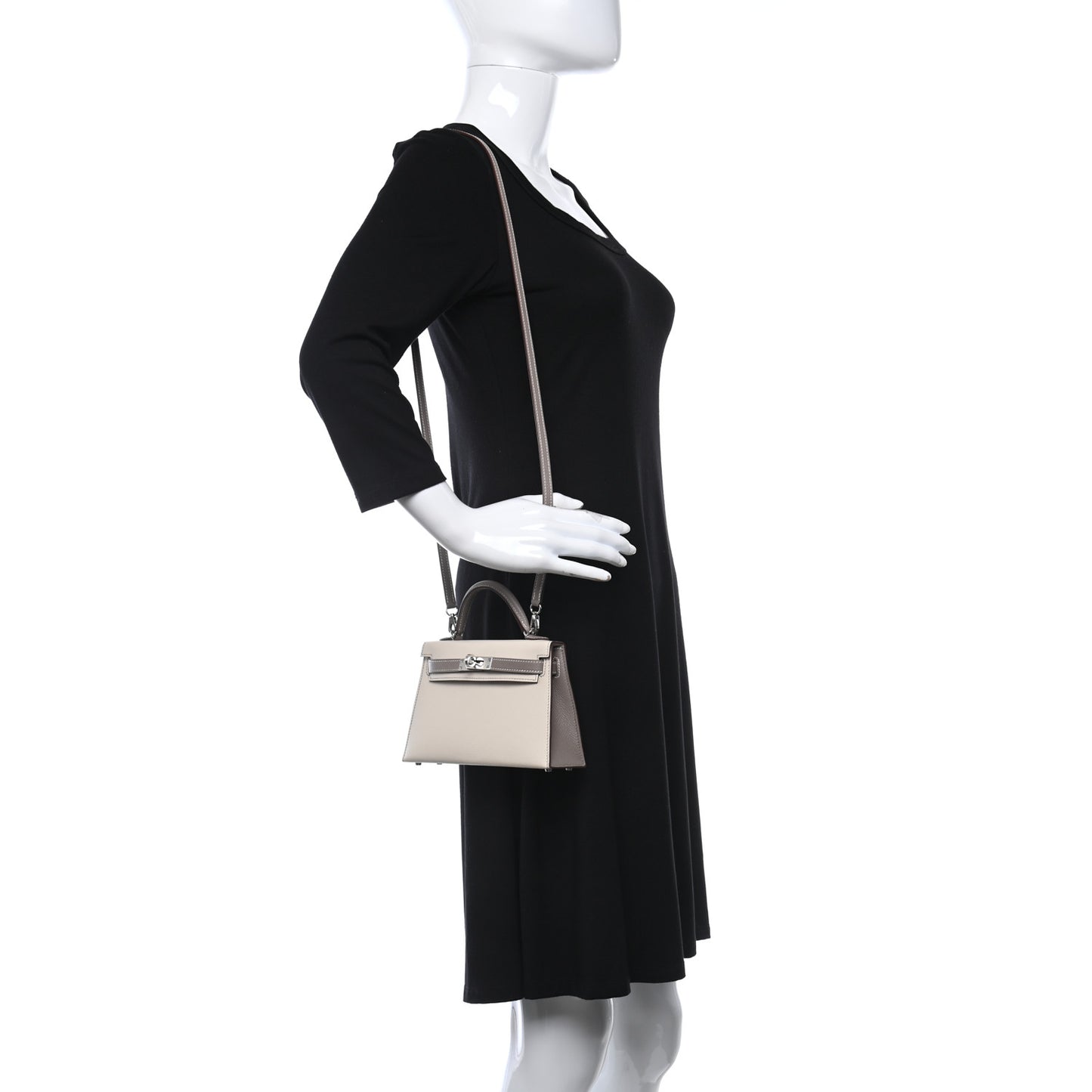 Epsom Horseshoe Mini Kelly Sellier 20 Craie Etoupe