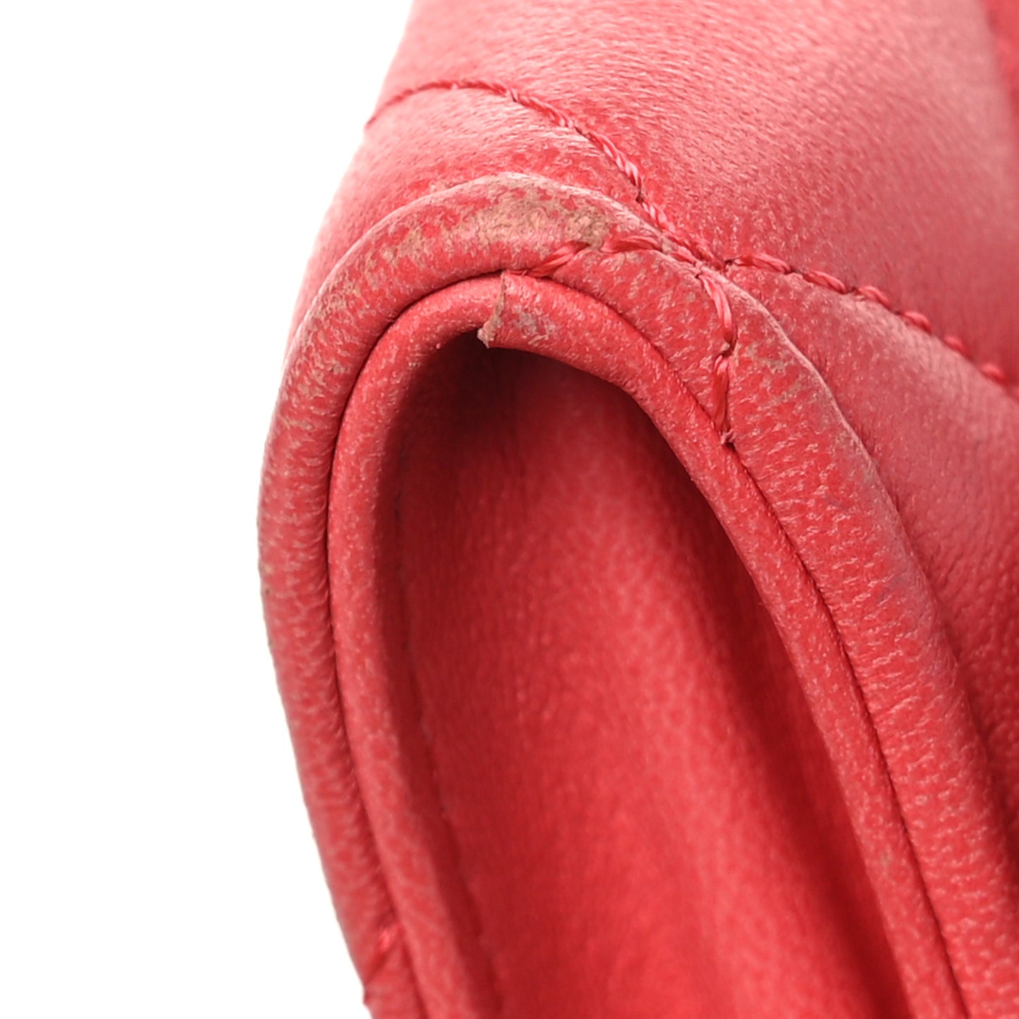 Lambskin Quilted Flap Card Holder Pink