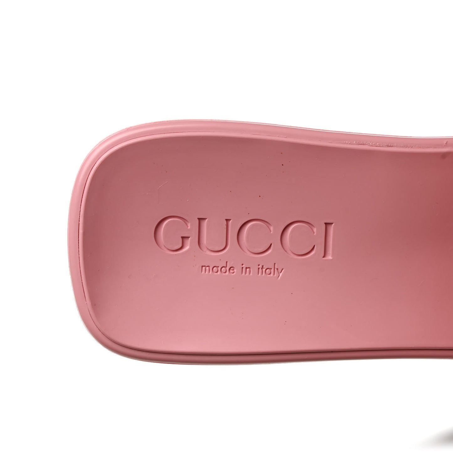 Rubber Gucci Logo Womens Platform 20/60mm Slide Sandals 35 Wild Rose