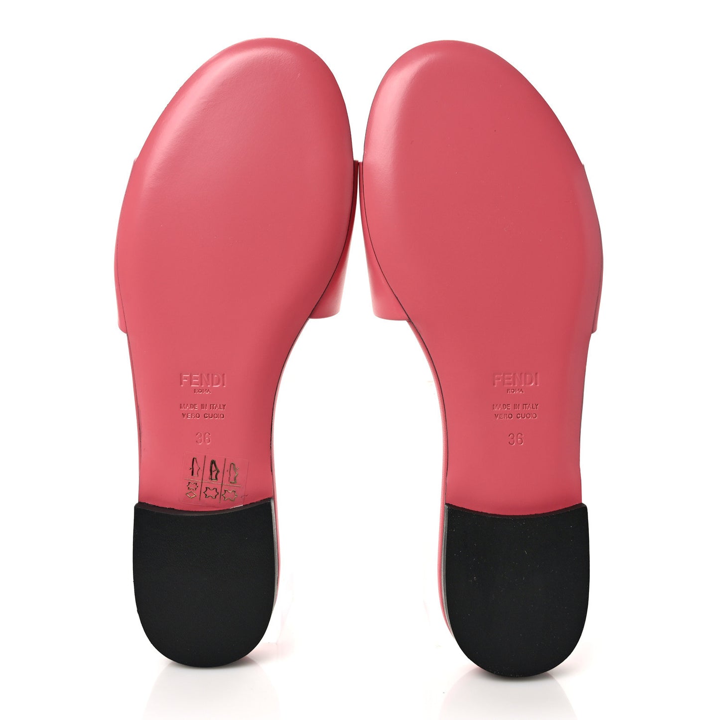 Vitello Cuoio Baguette Flat Slide Sandals 36 Pink Dalia