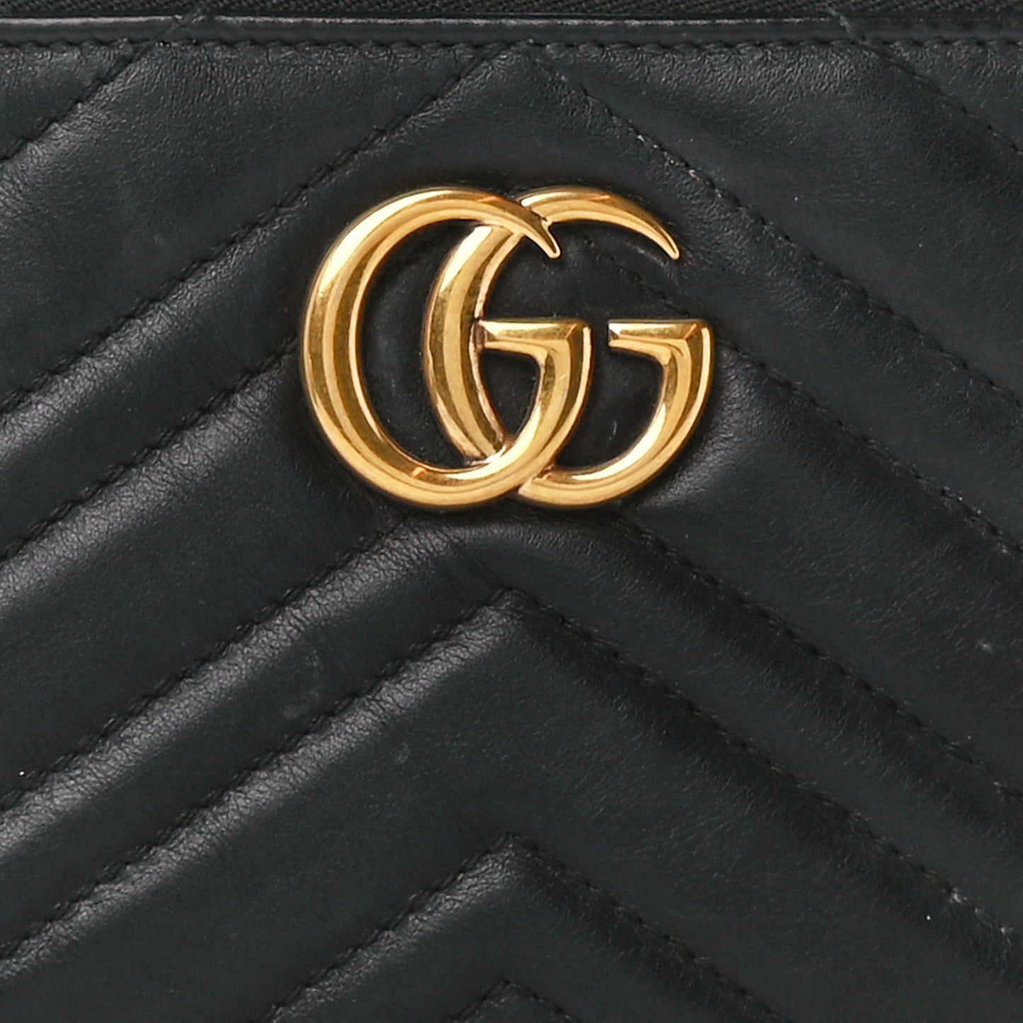 Calfskin Matelasse Small GG Marmont Double Zip Shoulder Bag Black