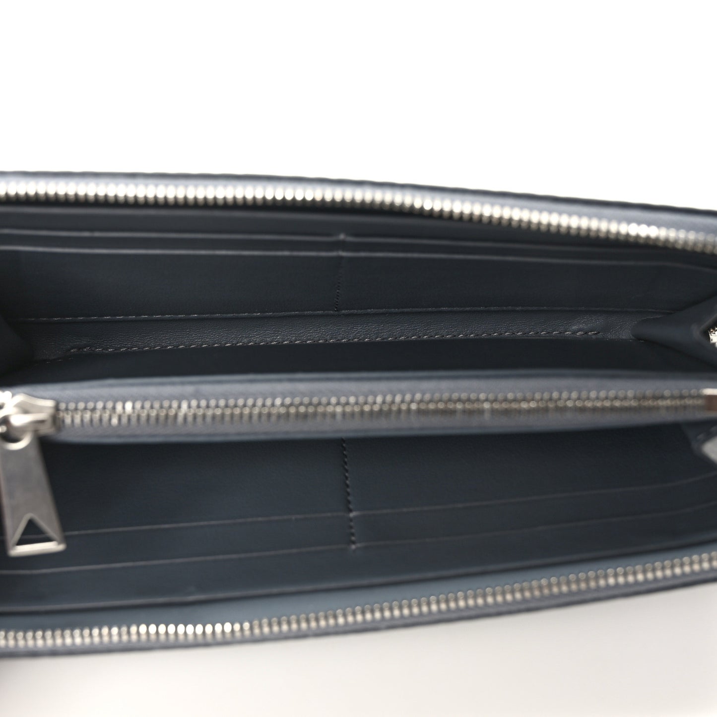 Nappa Intrecciato Embossed Zip Around Wallet Thunder