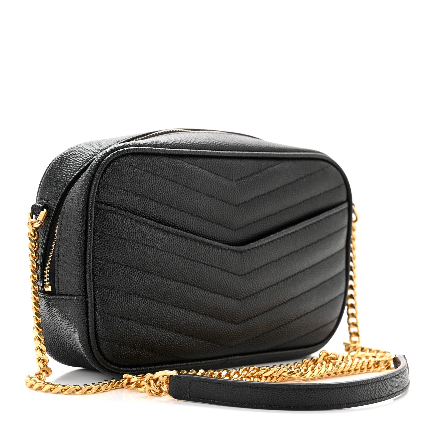 Saint Laurent Grain De Poudre Matelasse Monogram Mini Lou Camera Bag Black 3 of 11
