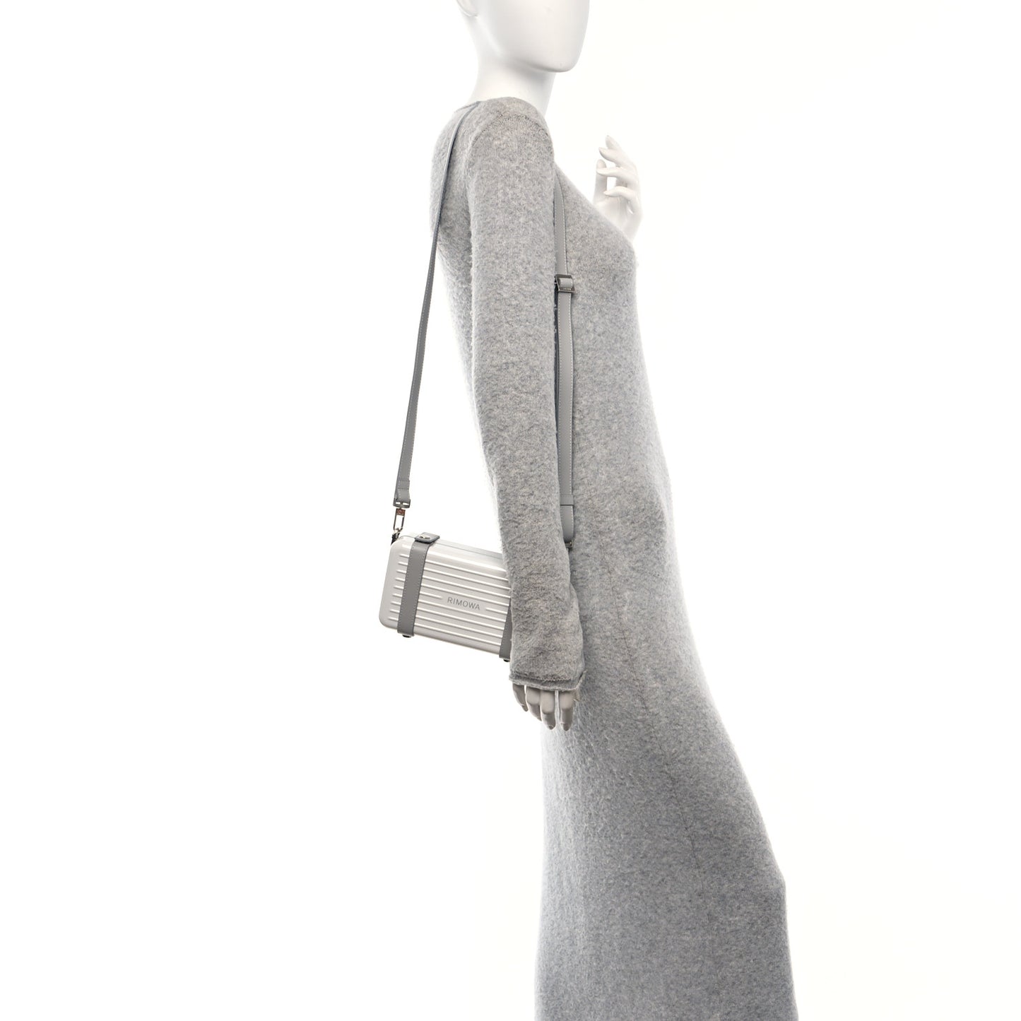 Gloss Polycarbonate Personal Cross-Body Bag White Grey