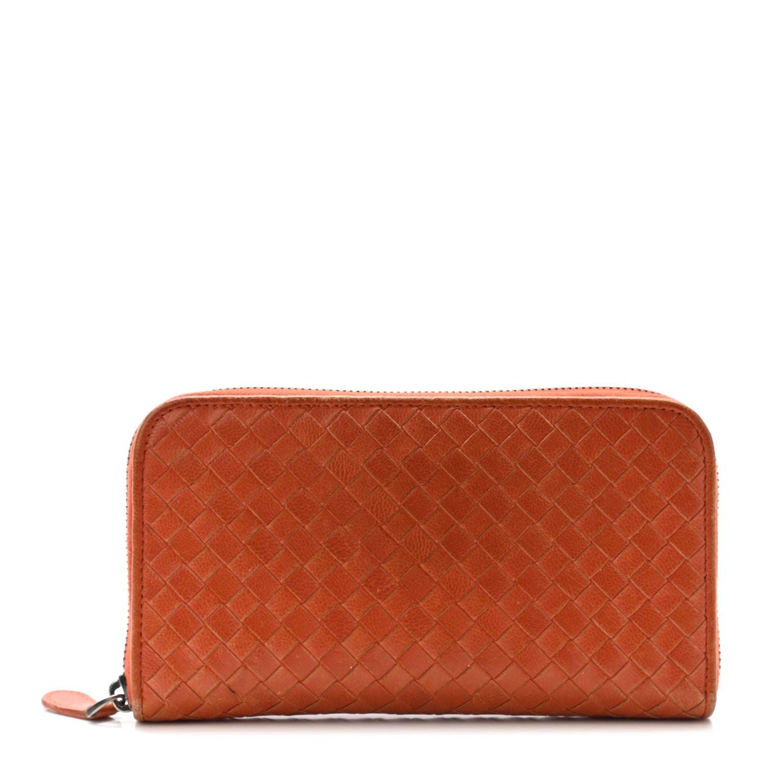Bottega Veneta Nappa Intrecciato Zip Around Wallet Orange 1 of 16