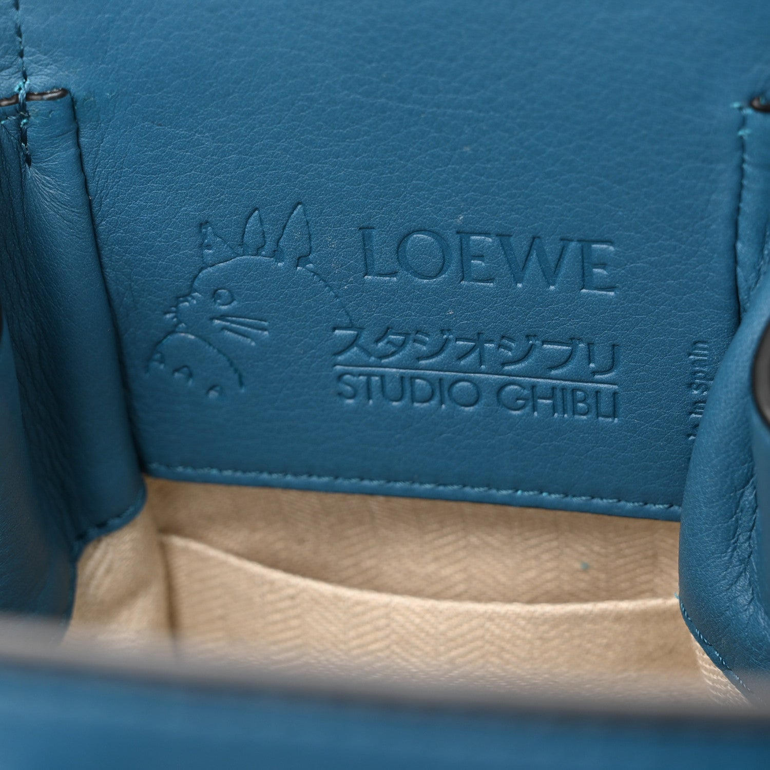 Loewe X SPIRITED AWAY Calfskin Bo Mouse Mini Hammock Shoulder Bag Lagoon Blue 7 of 11