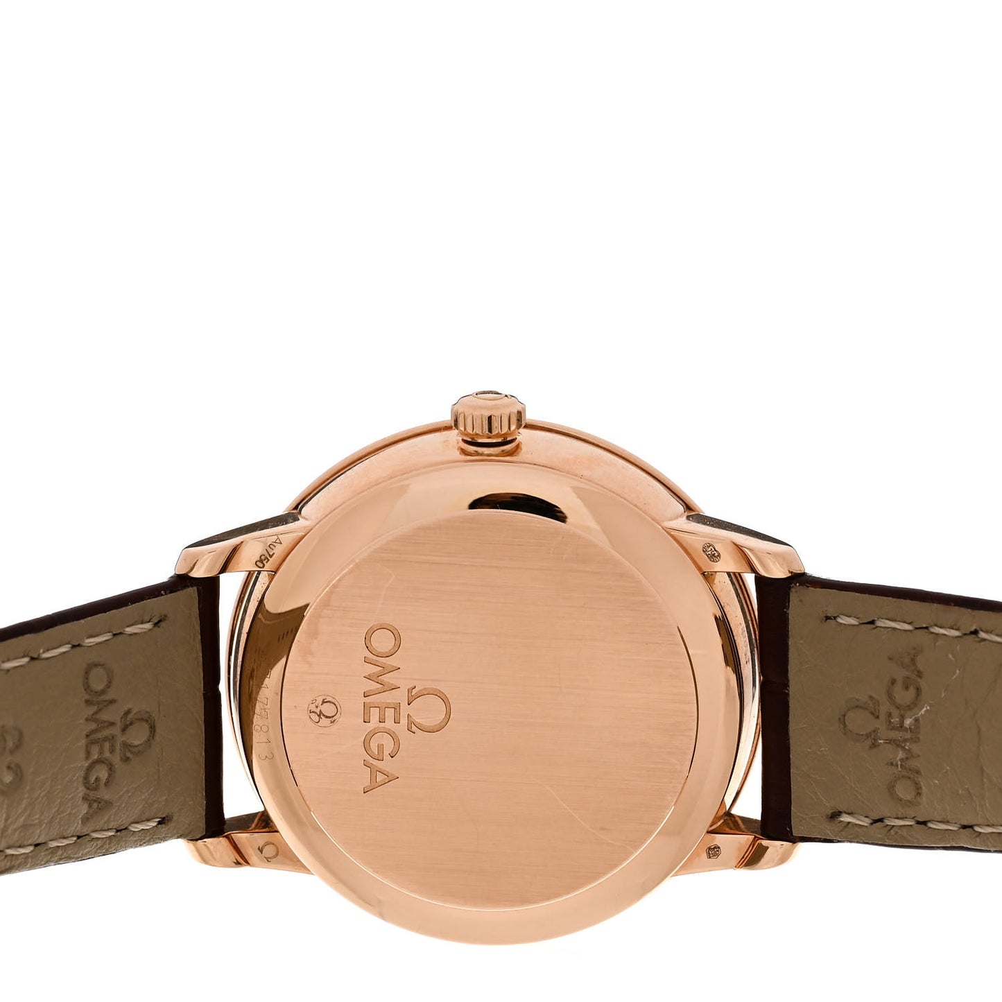 18K Rose Gold Alligator Diamond Mother of Pearl 32mm De Ville Prestige Co-Axial Automatic Watch 424.58.33.20.55.002
