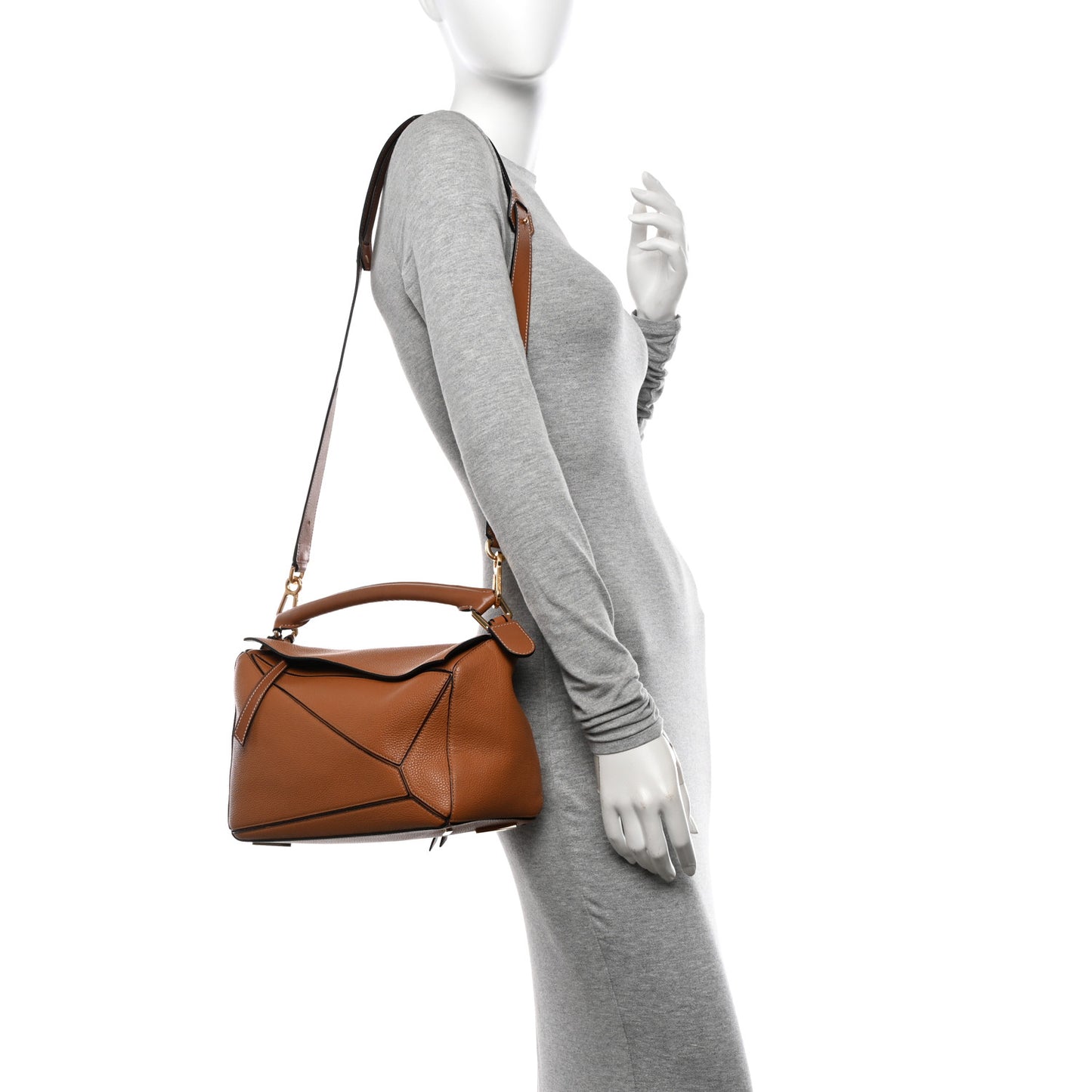 Calfskin Medium Puzzle Bag Tan