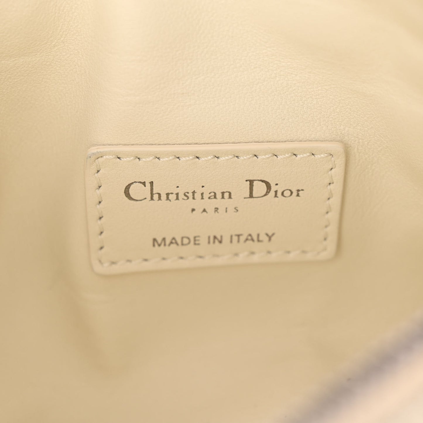 Calfskin Macrocannage Small Diortravel Nomad Pouch Ivory