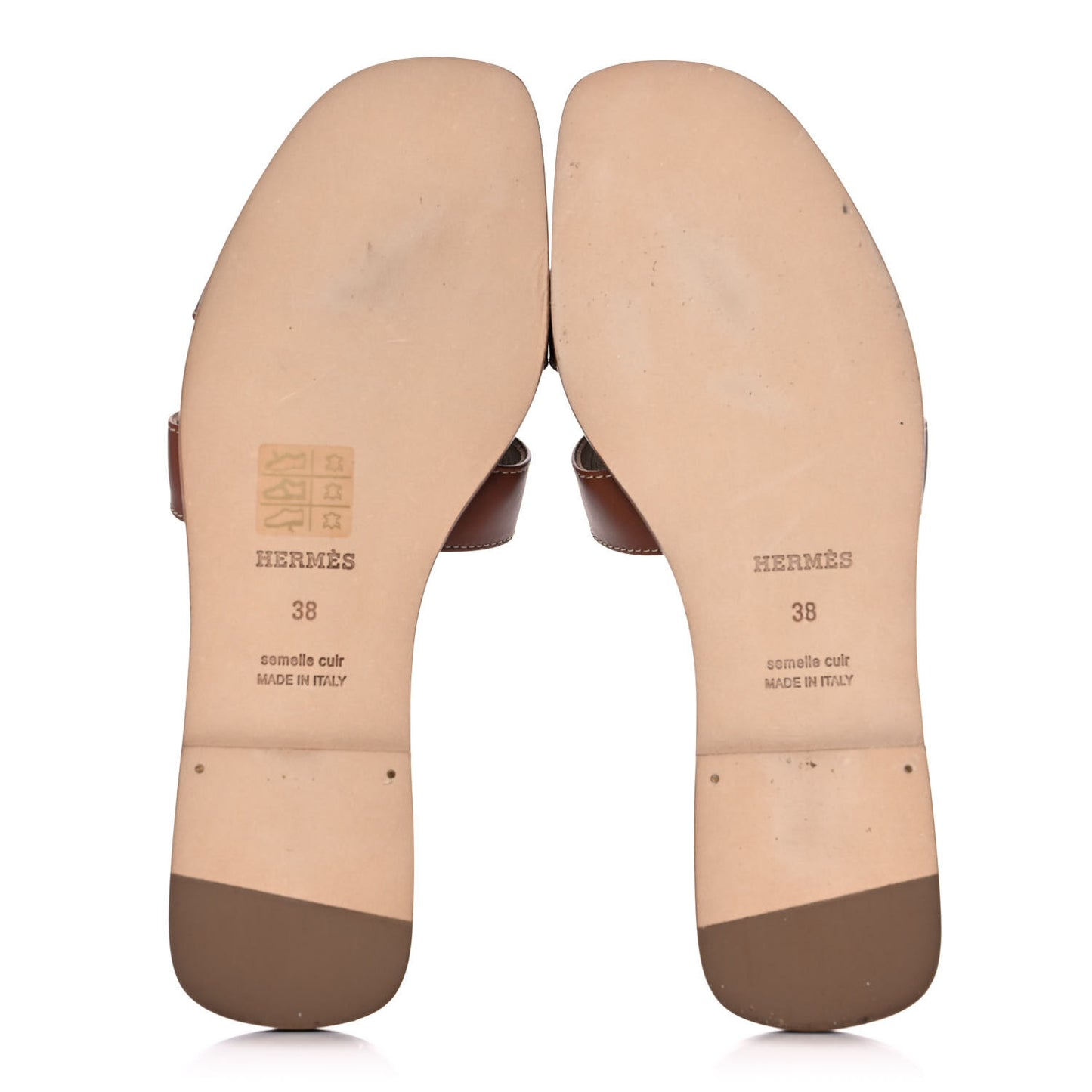 Box Calfskin Oran Sandals 38 Gold