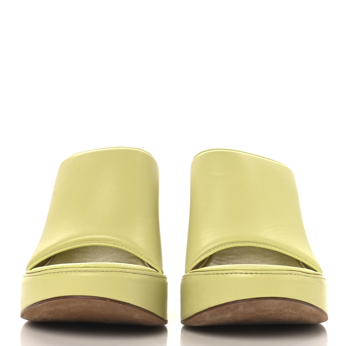 Nappa Slide Platform 115 Wedge Sandals 36 Seagrass