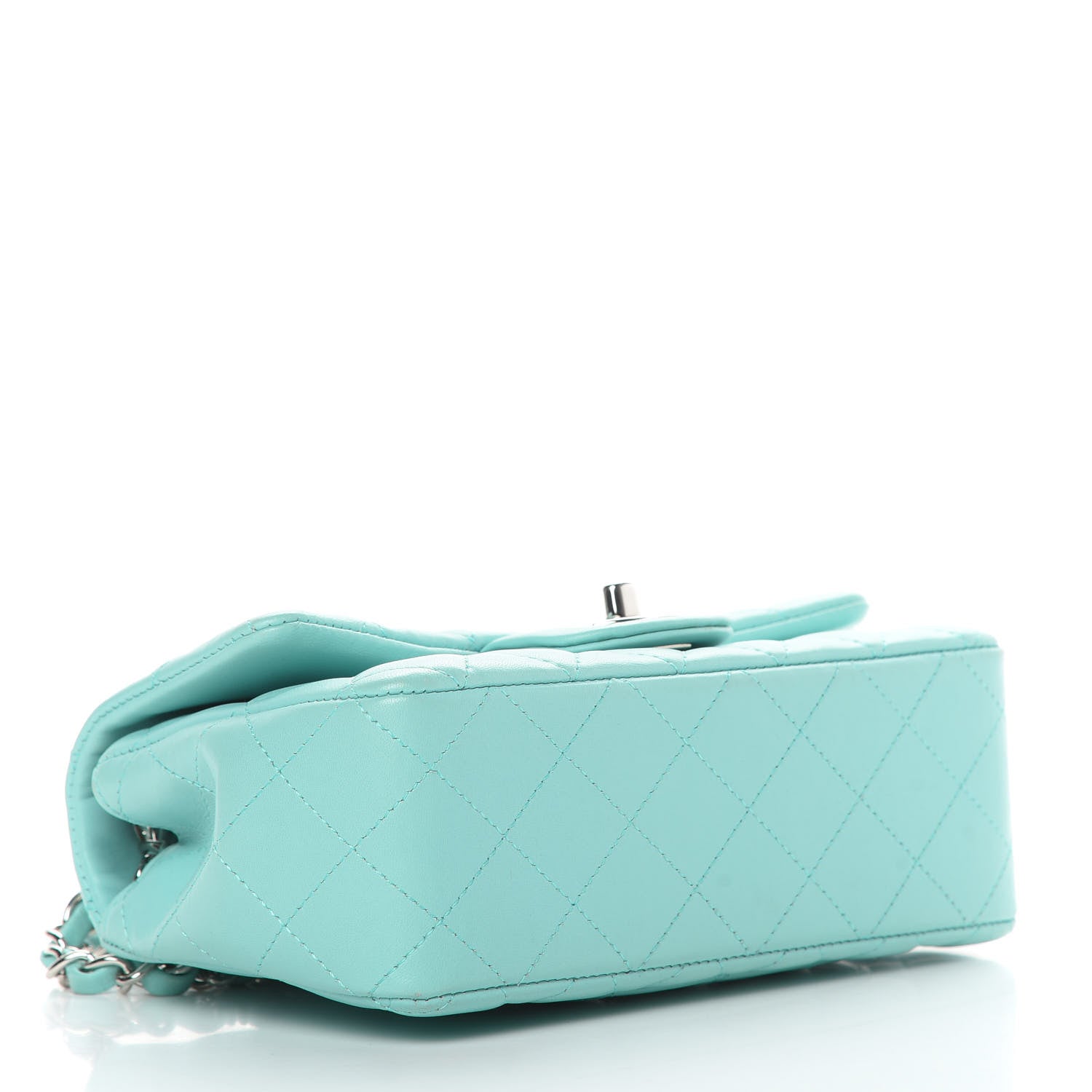 Chanel Lambskin Quilted Mini Rectangular Flap Light Blue 4 of 14