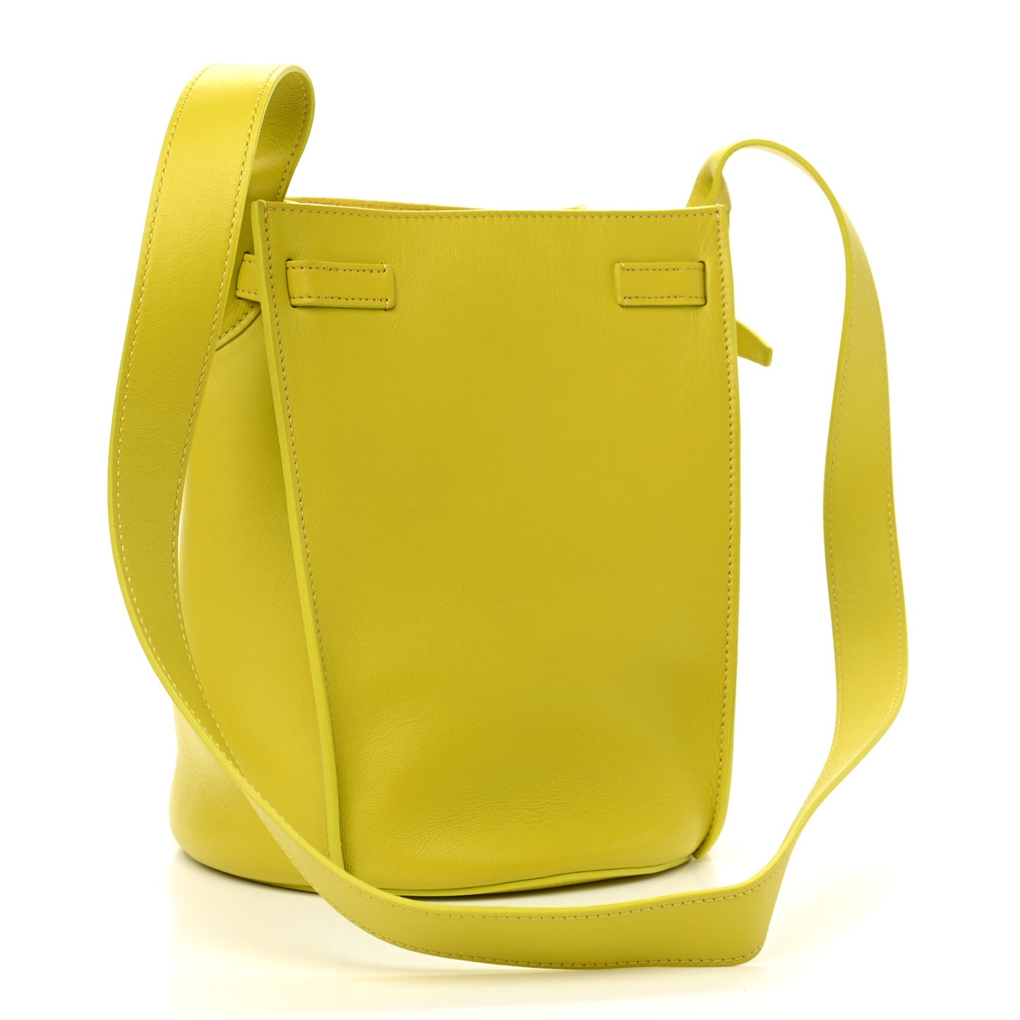 Smooth Calfskin Long Strap Big Bucket Bag Mimosa