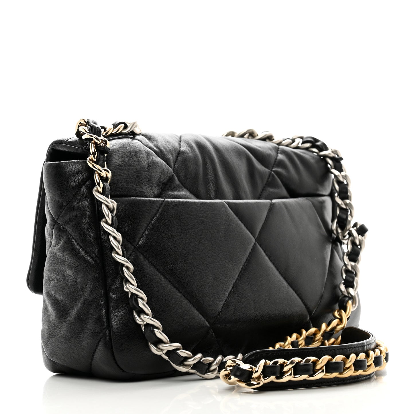 Lambskin Quilted Medium Chanel 19 Flap Black