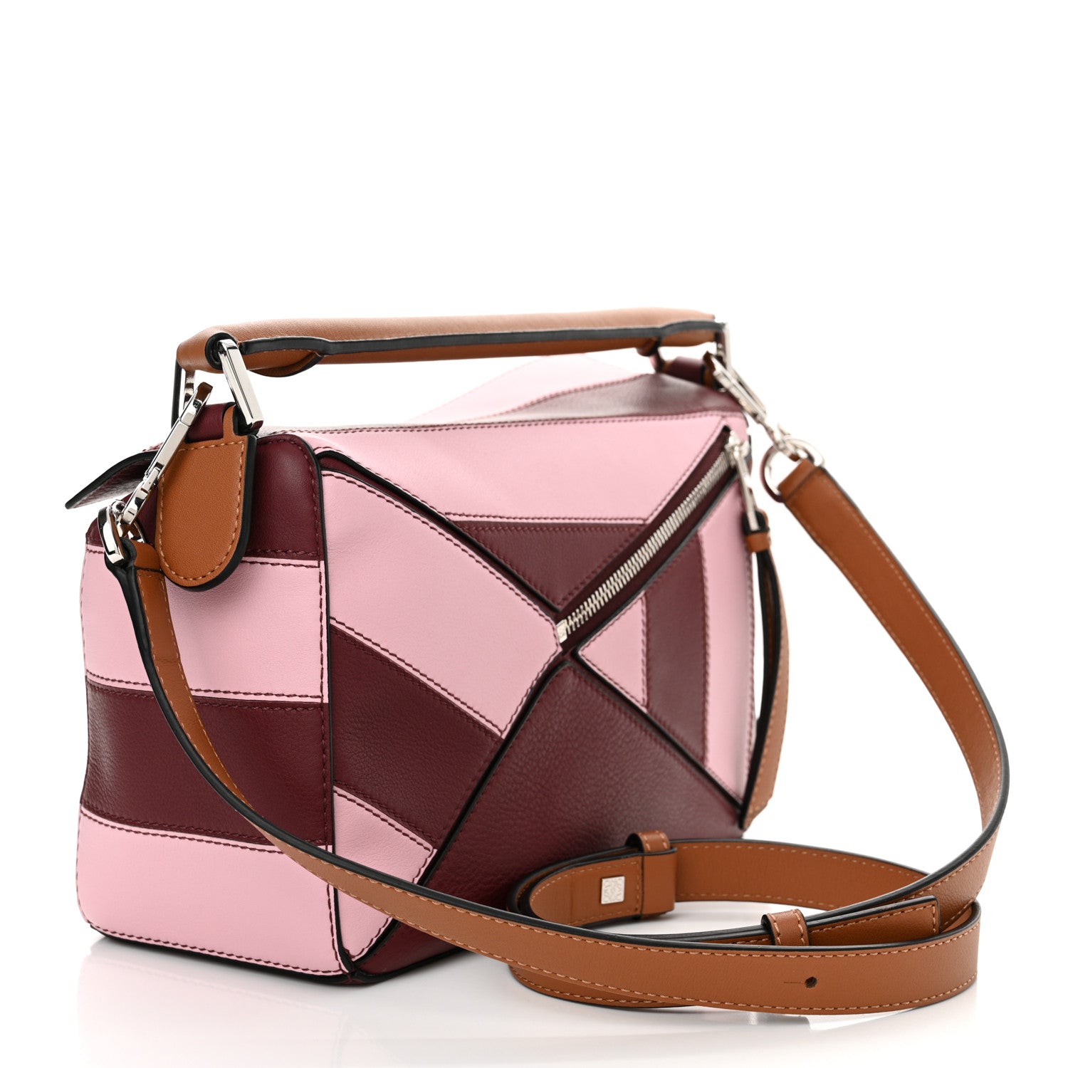 Loewe Calfskin Rugby Small Puzzle Bag Wine Pastel Pink 3 of 11
