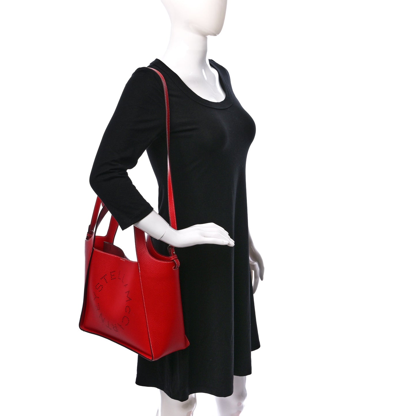 Eco Alter Nappa East West Perforated Tote Bright Red