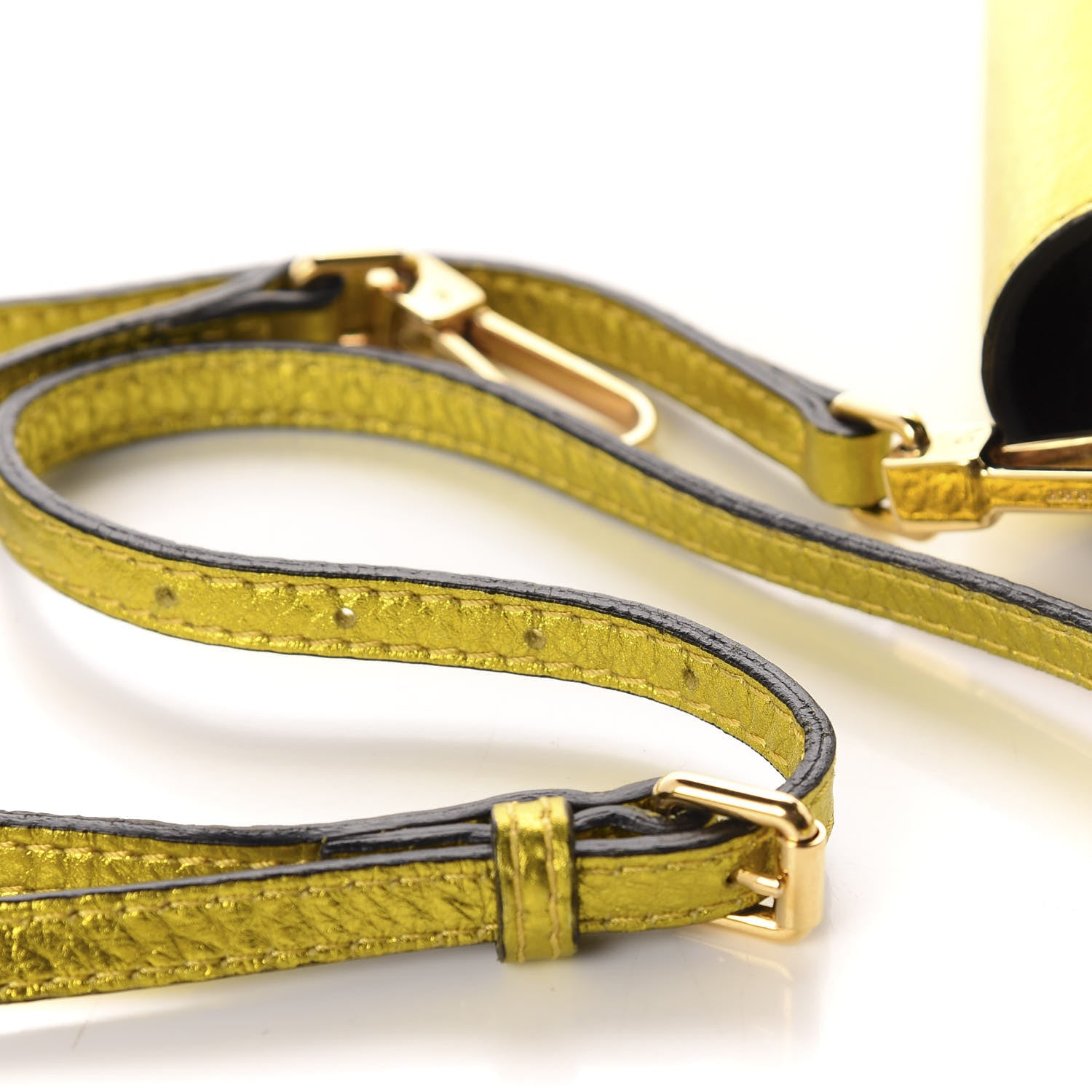 Burberry Metallic Calfskin Bow Detail Berkeley Crossbody Yellow 11 of 11