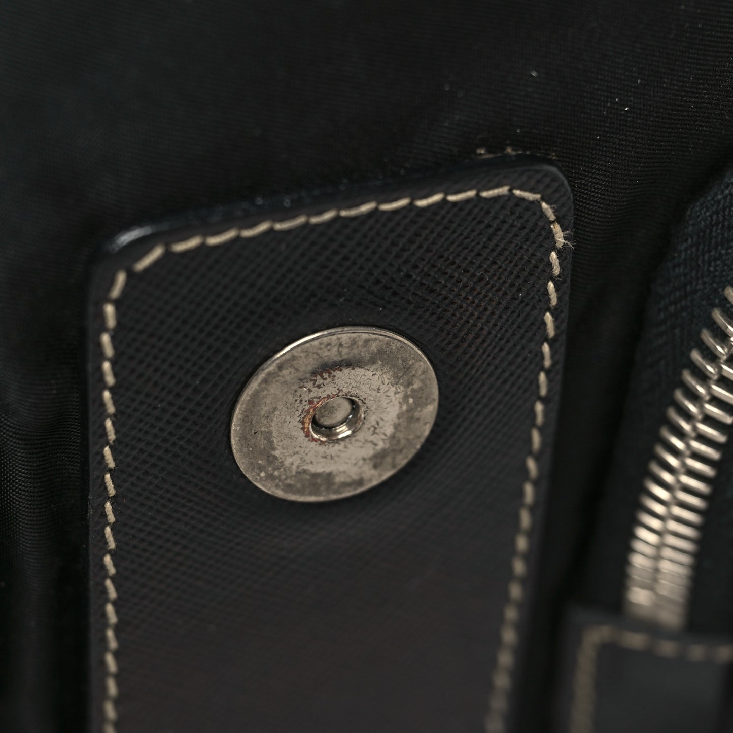 Nylon Saffiano Vela Messenger Bag Black