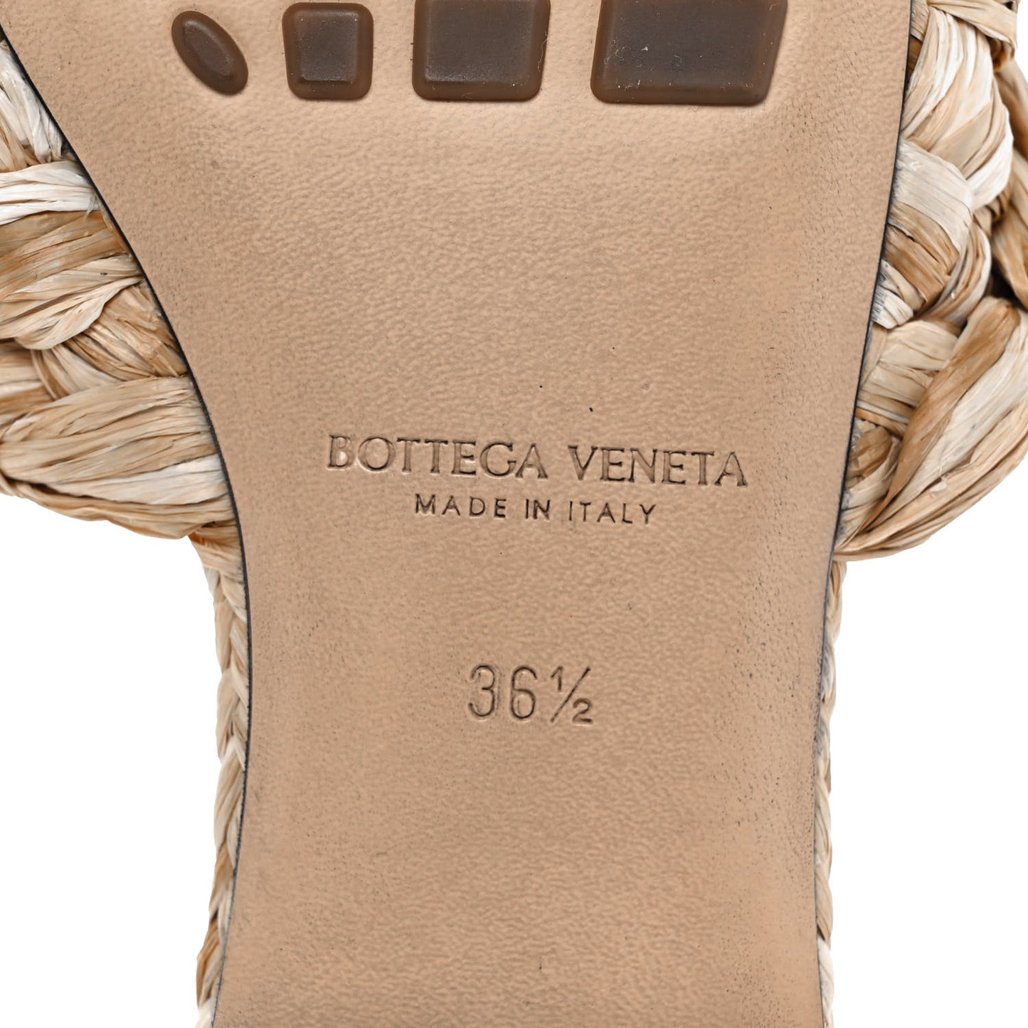 Raffia Twisted Intrecciato Stretch Flat Sandals 36.5 Macadamia