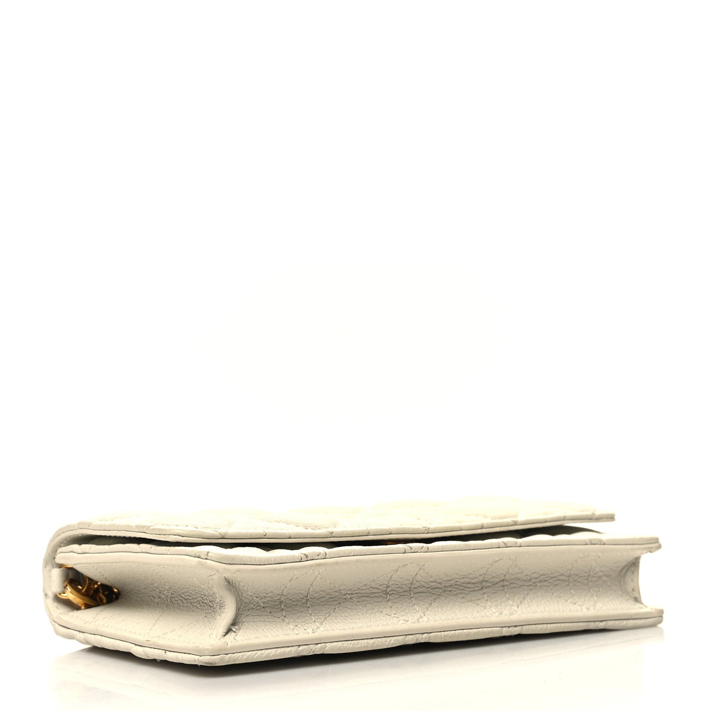 Supple Calfskin Caro Pouch with Chain Latte