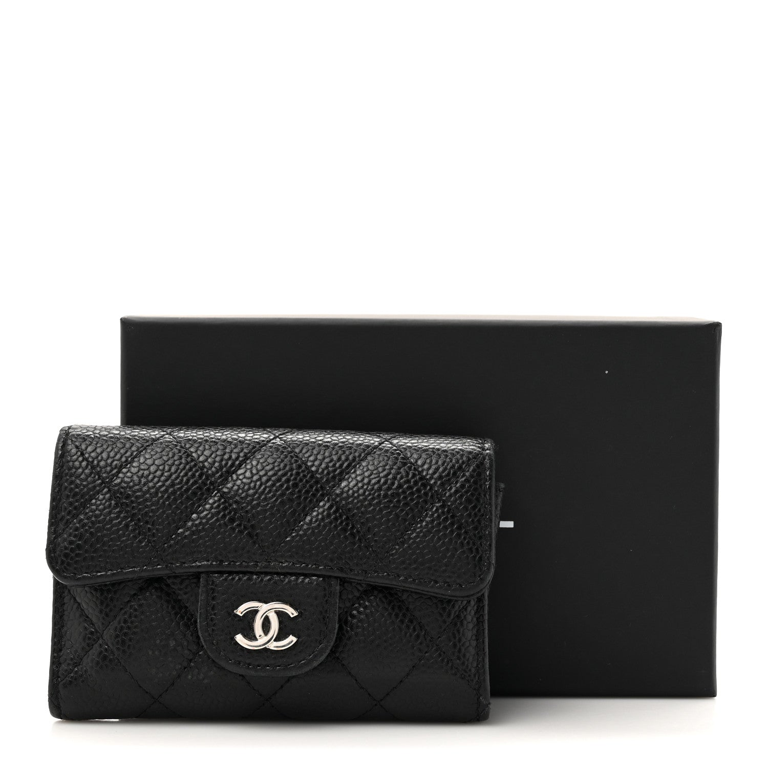 Chanel Caviar Quilted Flap Card Holder Wallet Black 12 of 12