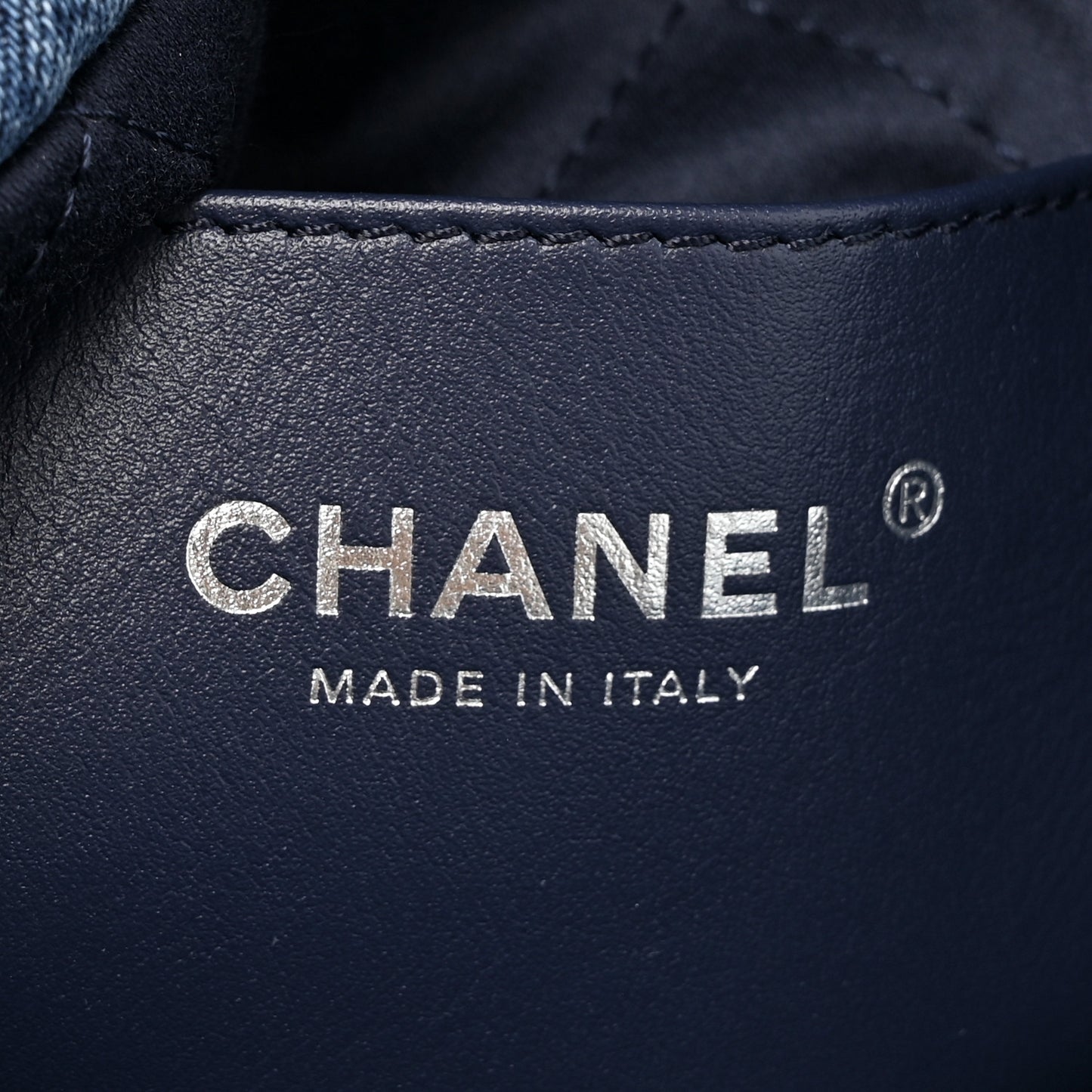 Denim Stitched Quilted Mini Chanel 22 Blue