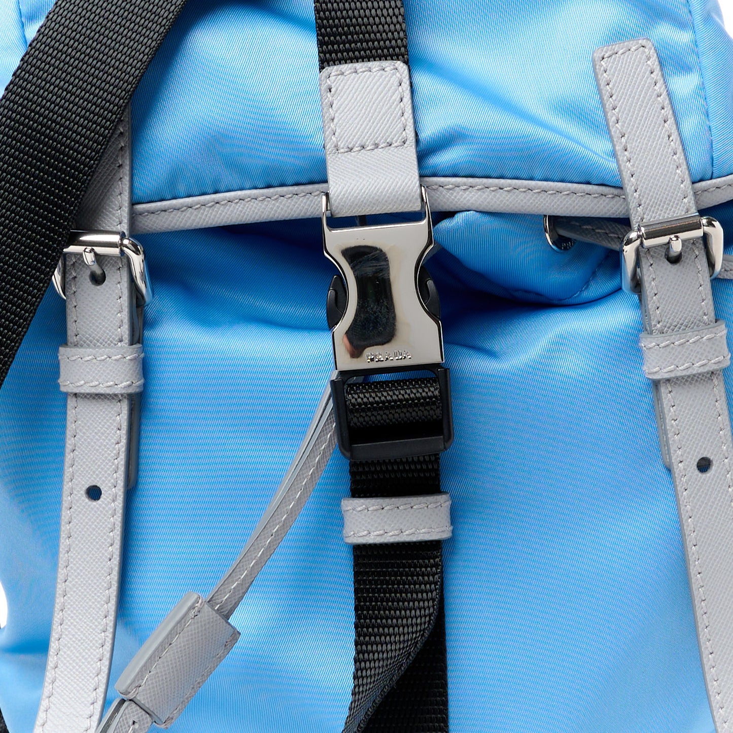 Tessuto Nylon Small Double Buckle Crossbody Pervinca