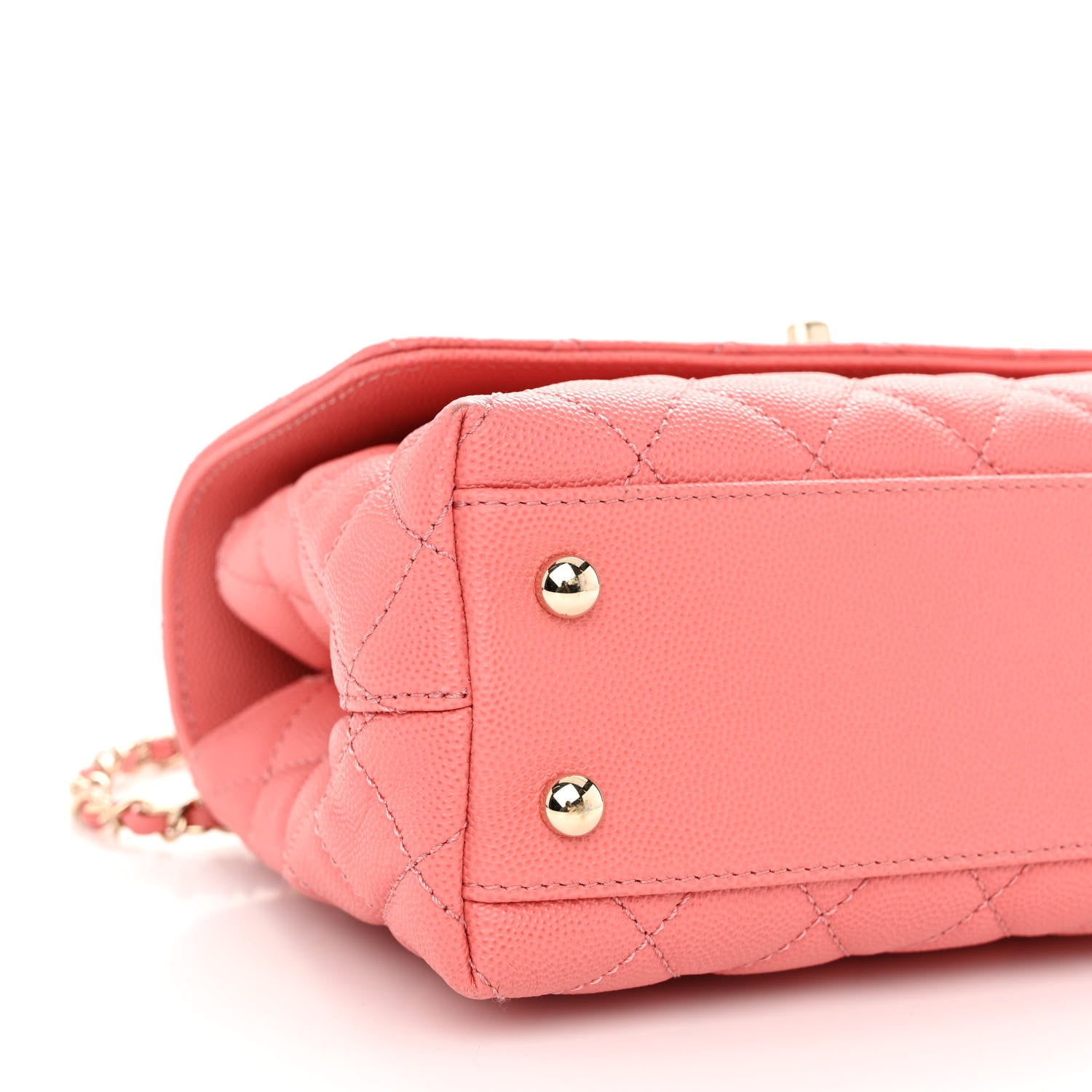Chanel Caviar Quilted Mini Coco Handle Flap Pink 9 of 10
