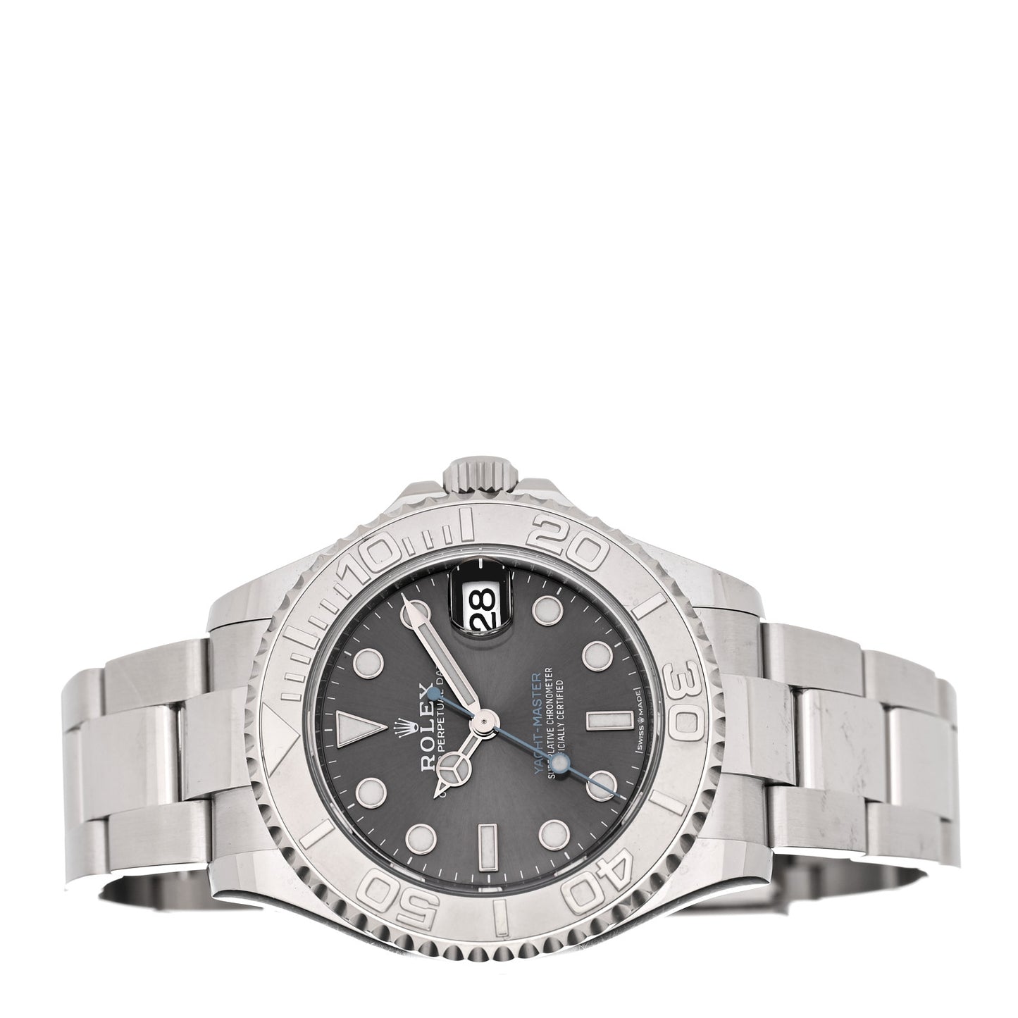 Stainless Steel Platinum 37mm Oyster Perpetual Date Yacht-Master Watch Slate 268622