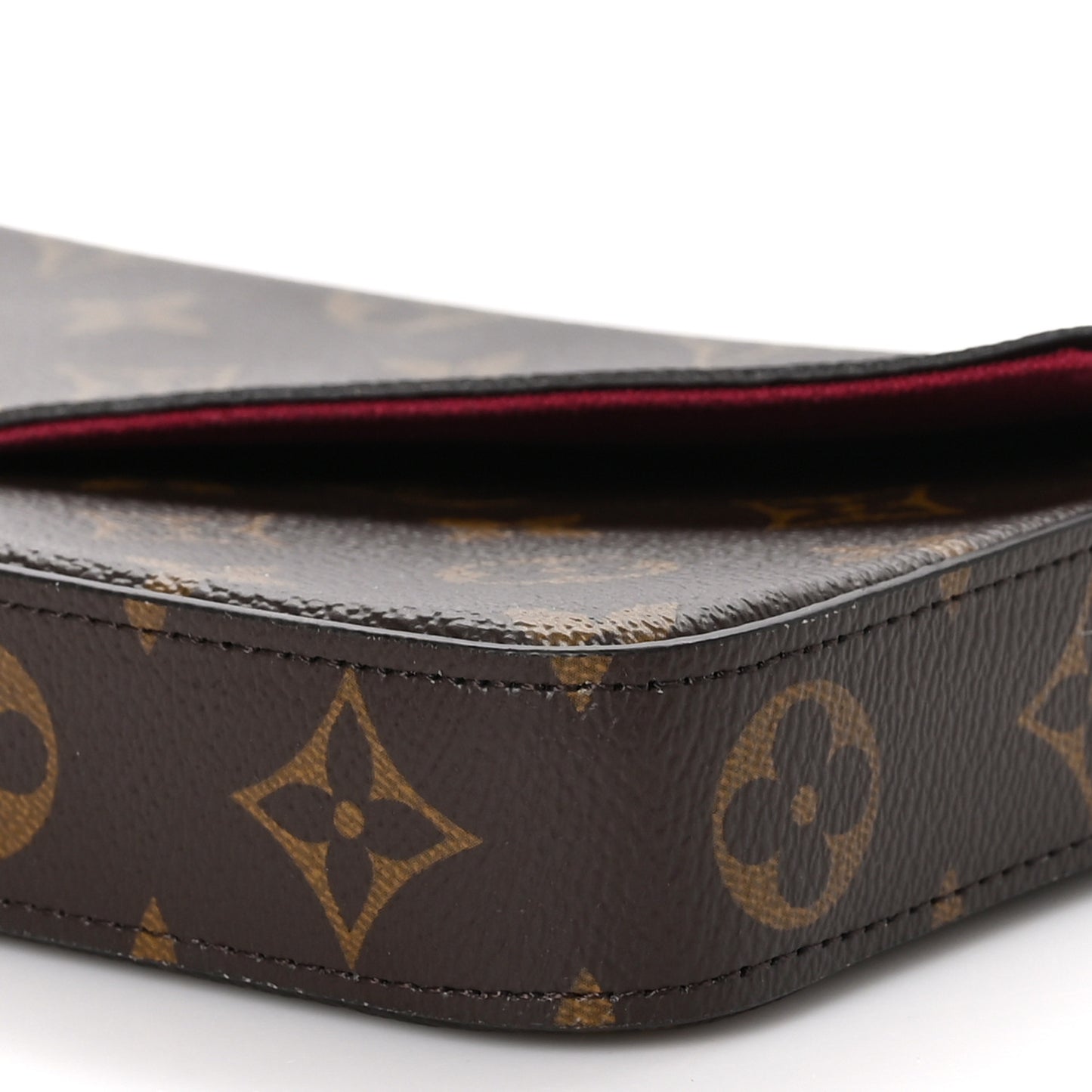 Monogram Pochette Felicie Chain Wallet Fuchsia