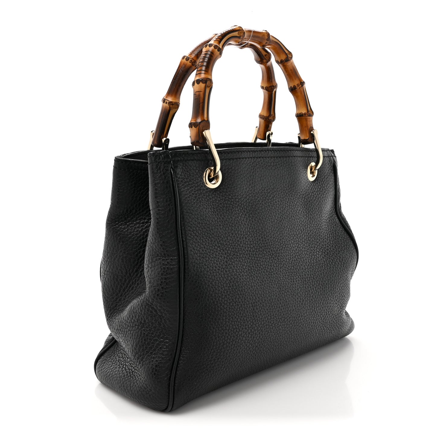 Cellarius Calfskin Mini Bamboo Shopper Tote Black