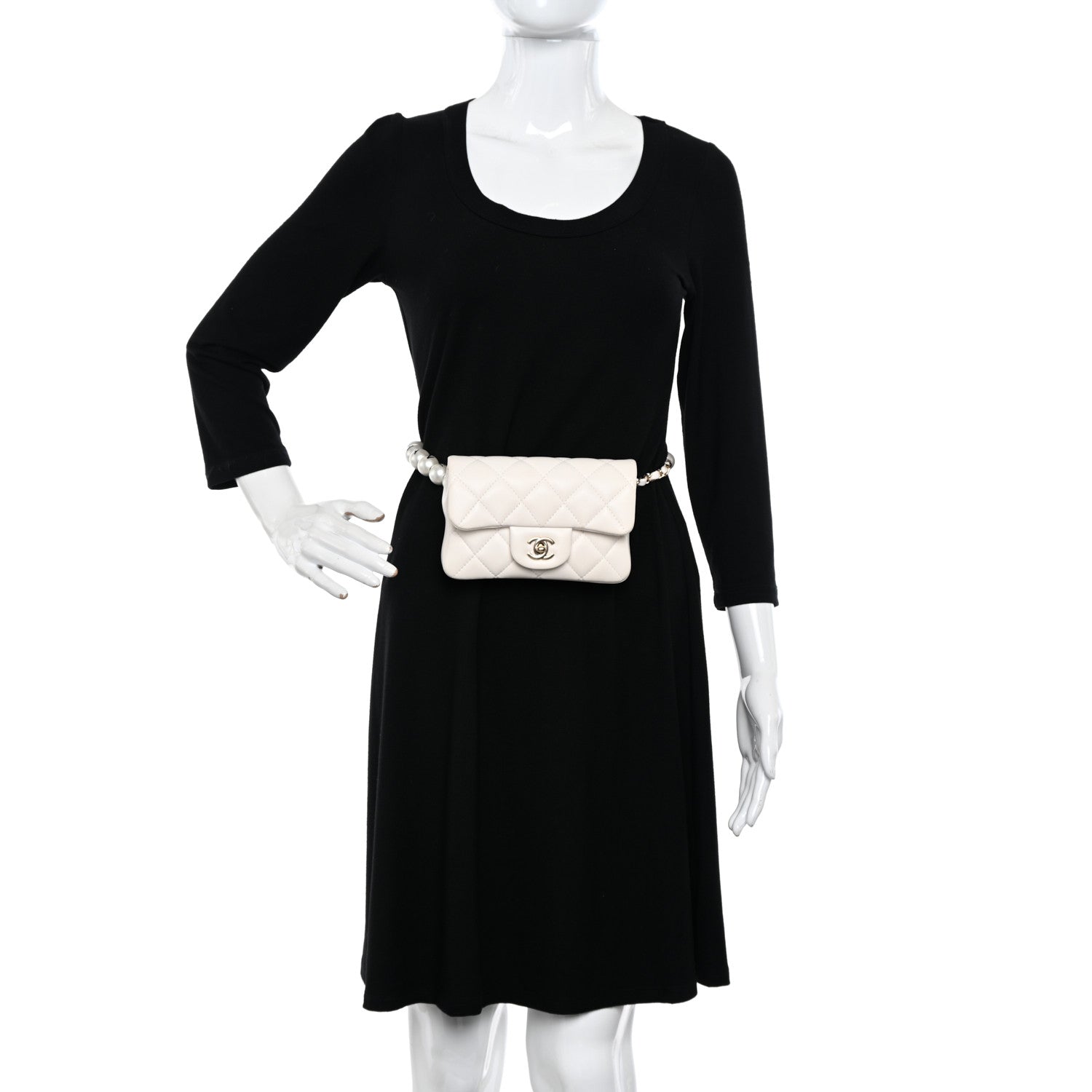 Chanel Lambskin Quilted Mini My Precious Waist Bag White 2 of 13